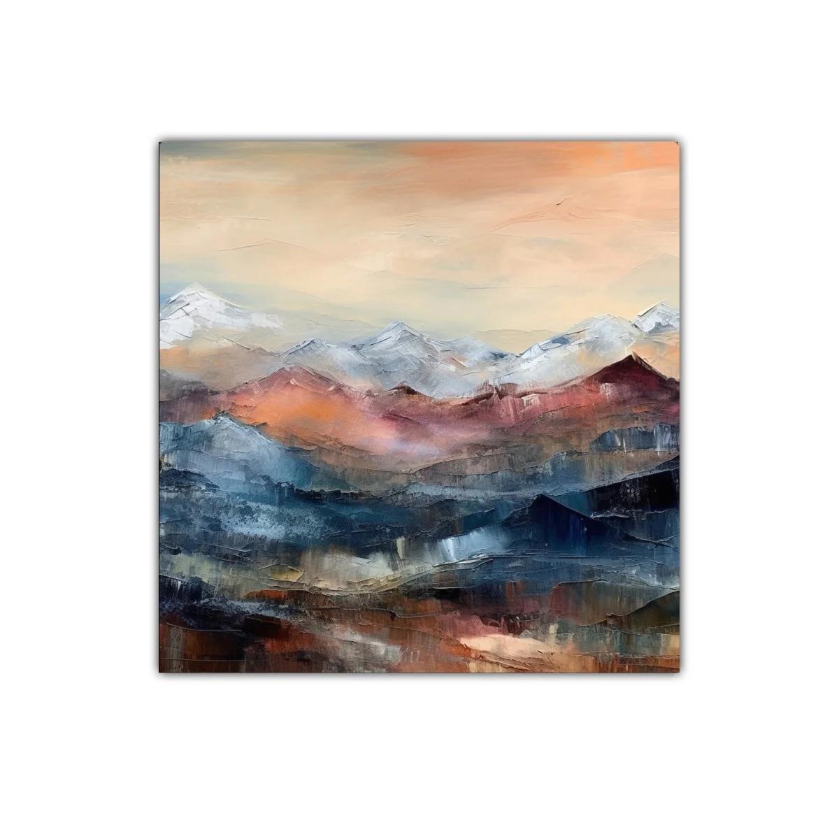 Paisaje de montañas con tonos cálidos y fríos difuminados — imagen principal