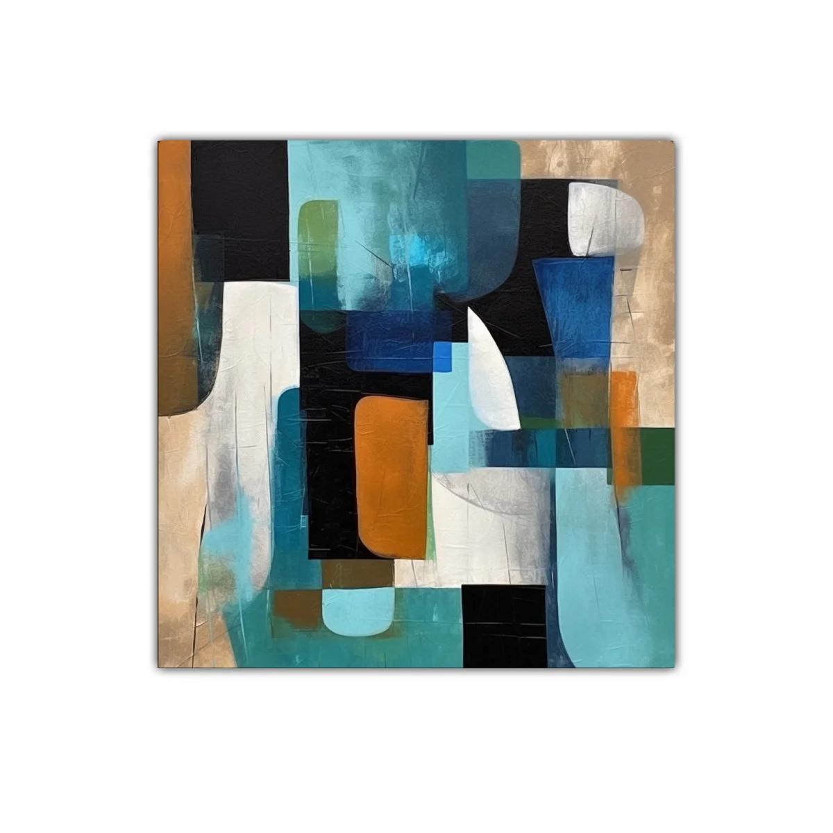 Cuadro abstracto con formas geométricas y tonos vibrantes — imagen principal