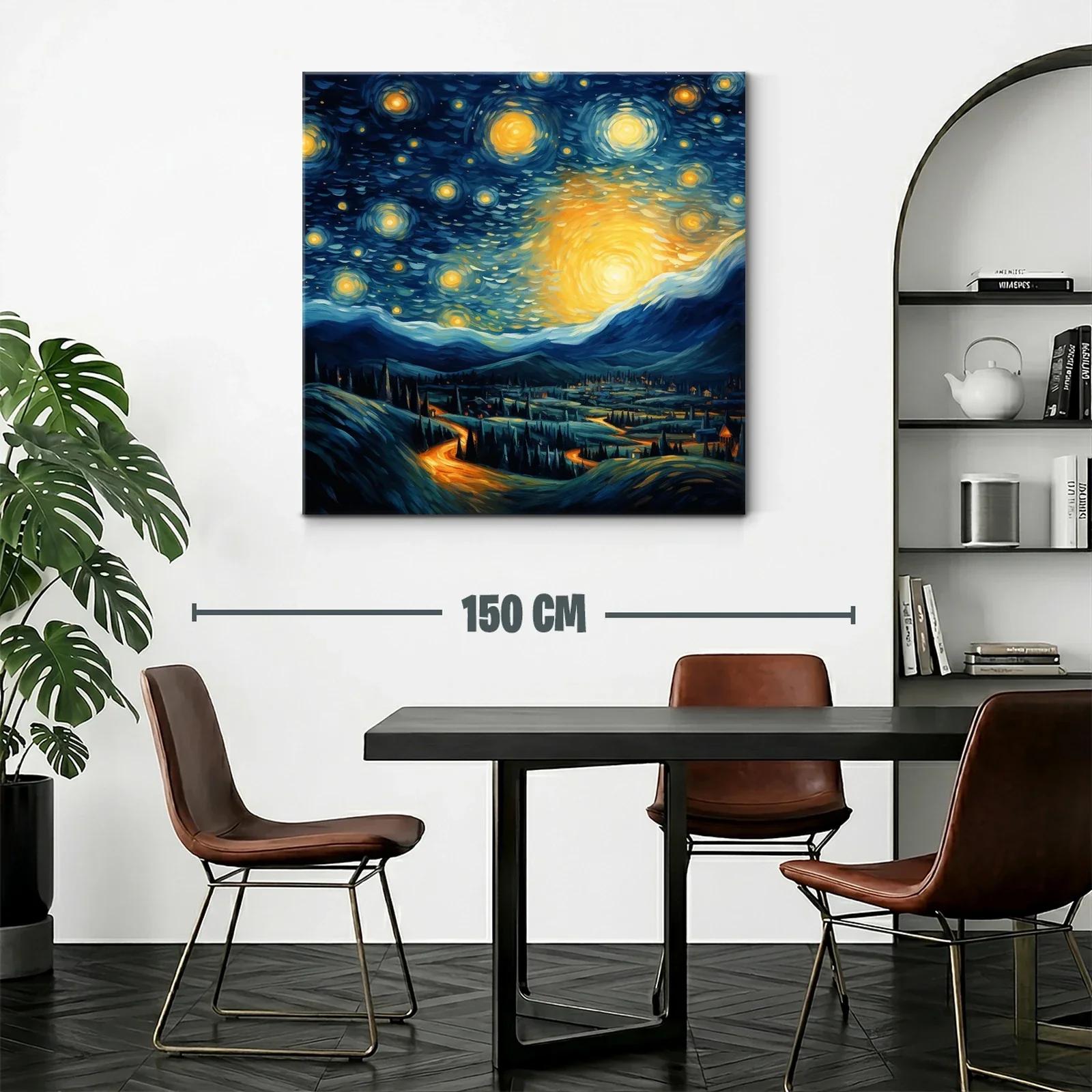 Paisaje nocturno con cielo estrellado vibrante y montañas — miniatura 2