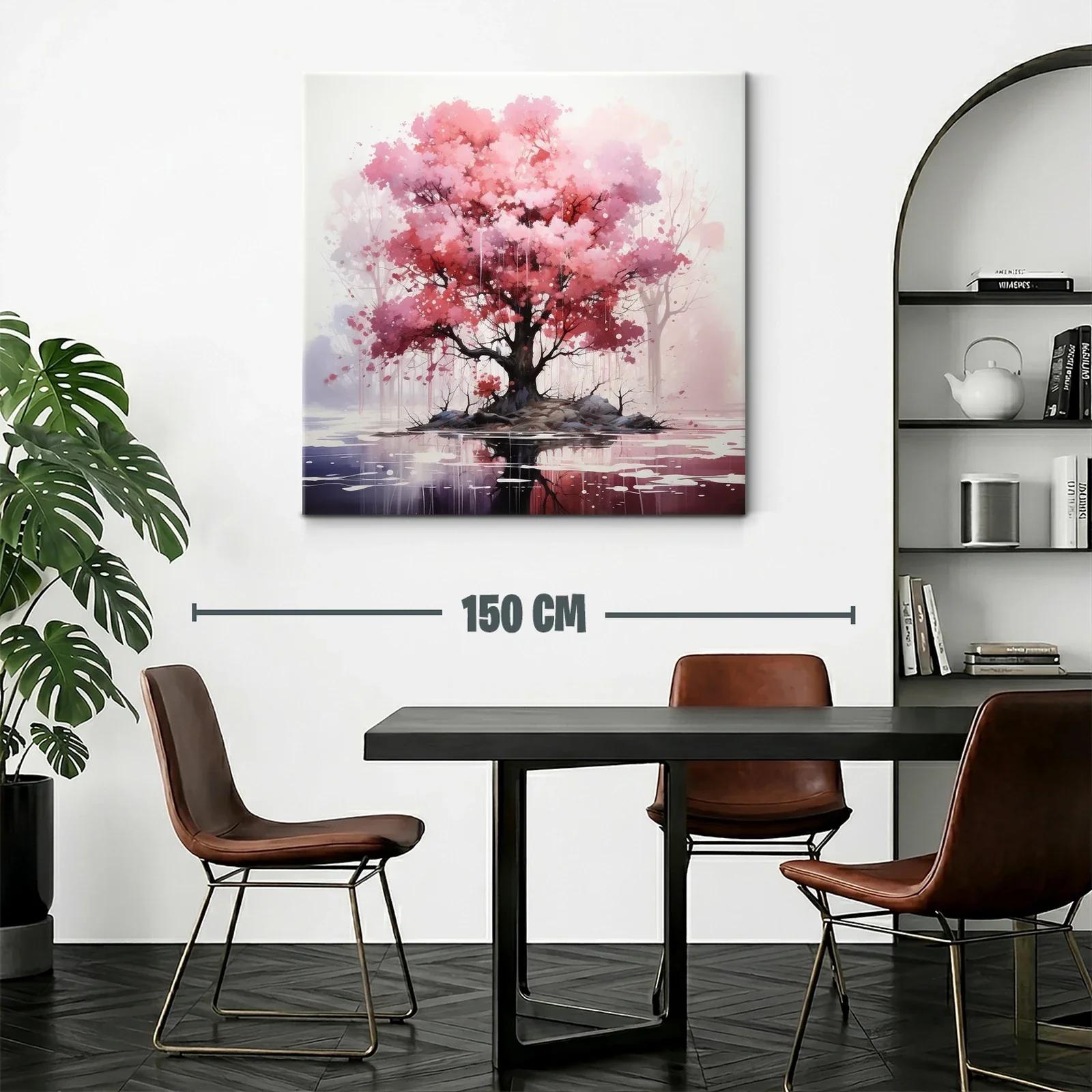 Árbol en tonos rosados con reflejo sereno — miniatura 2