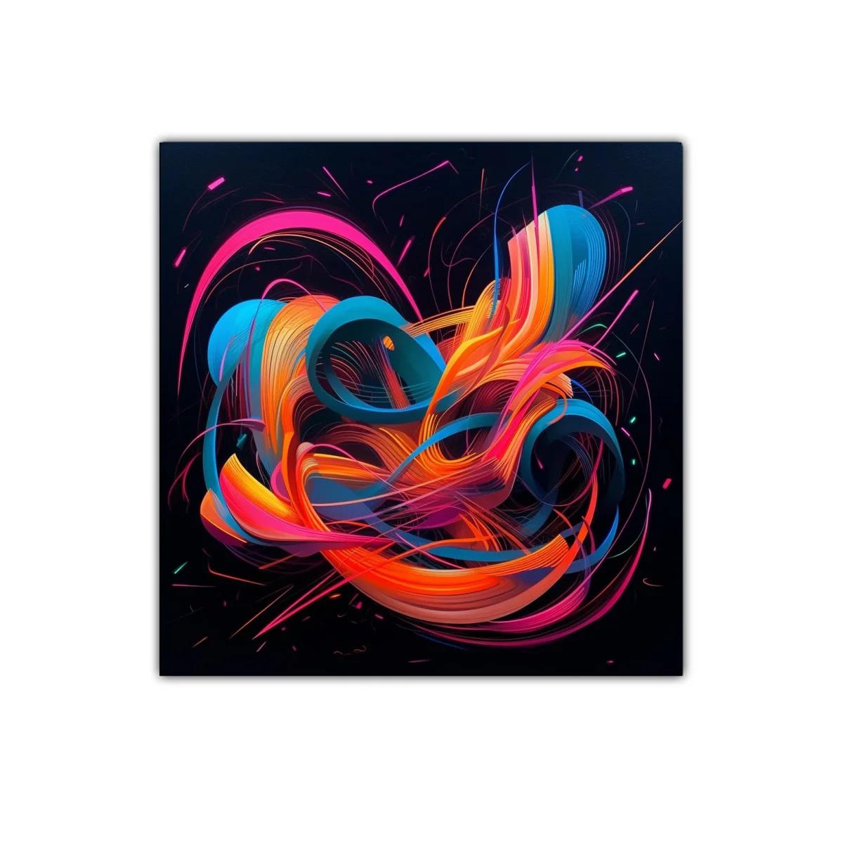 Cuadro moderno con formas abstractas en colores vibrantes