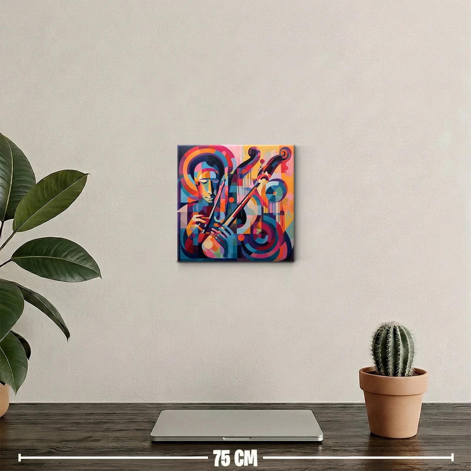 Cuadro abstracto de músico con vibrante paleta de colores — miniatura 2