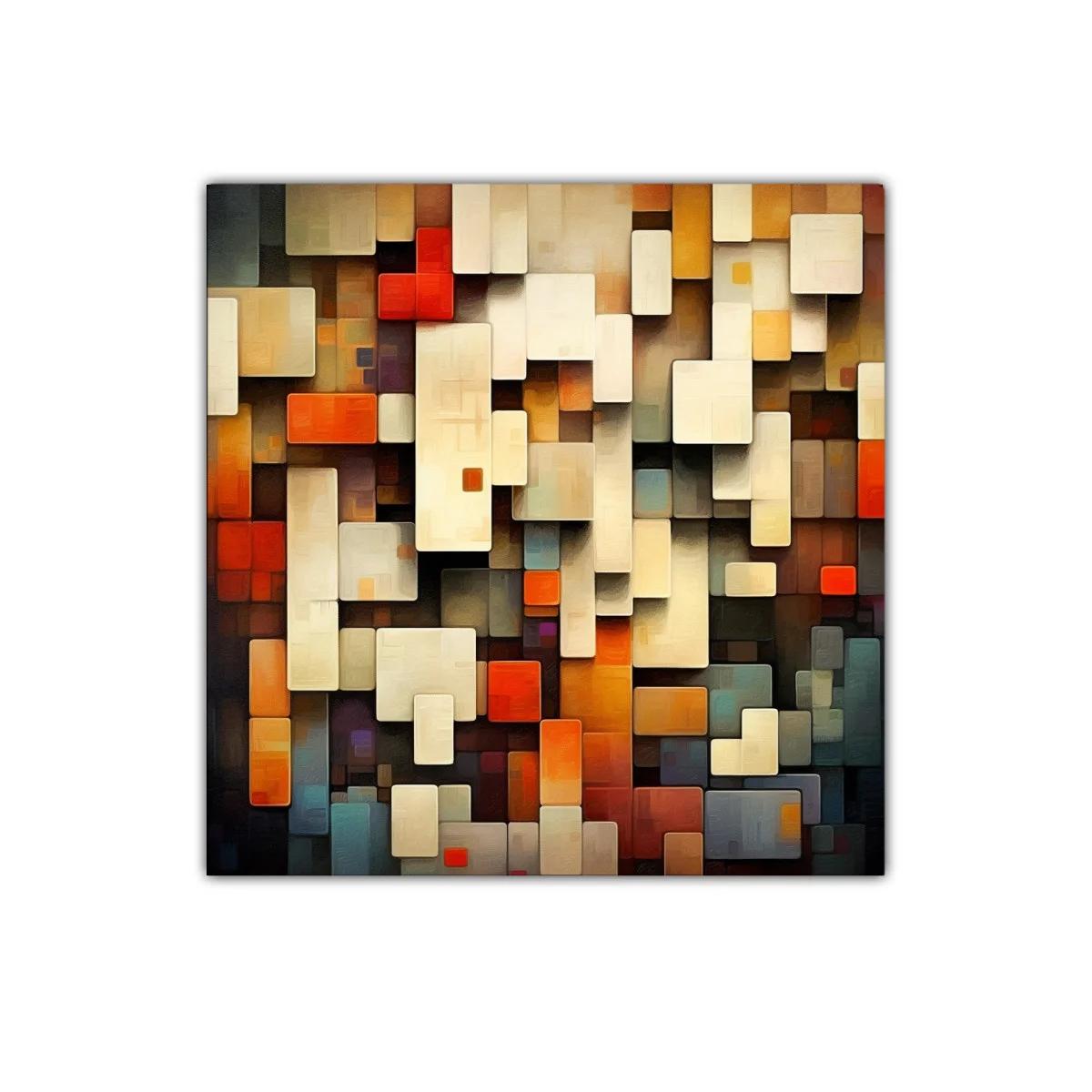 Composición geométrica con bloques cálidos y neutros — imagen principal