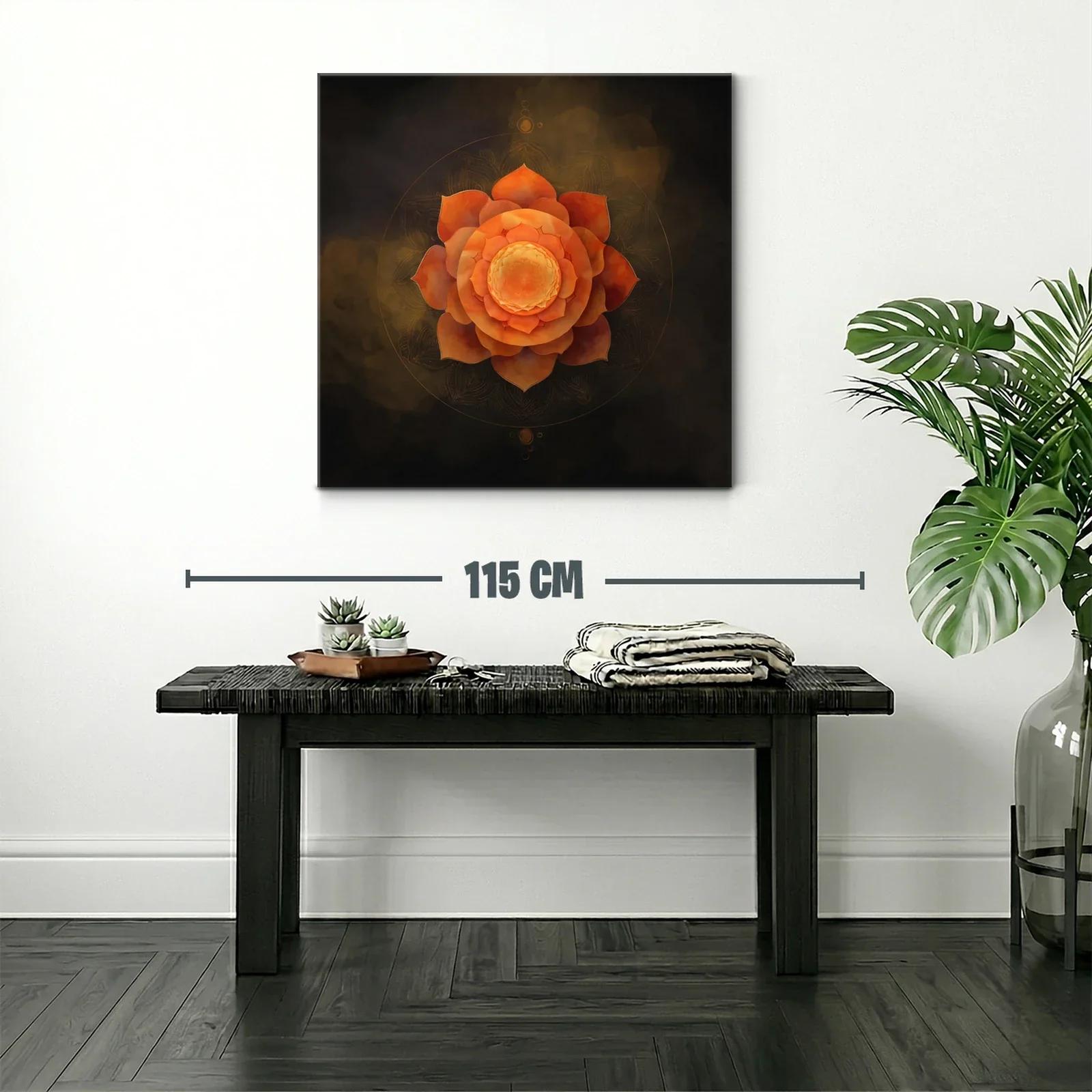 Flor Mandala en Tonos Cálidos para Espacios Zen — miniatura 2