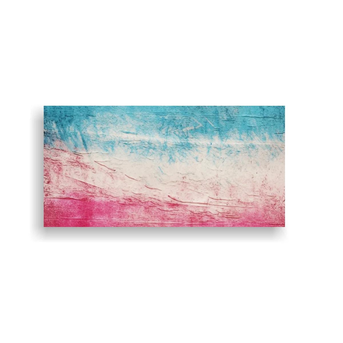 Cuadro franjas abstractas en turquesa blanco y carmesí