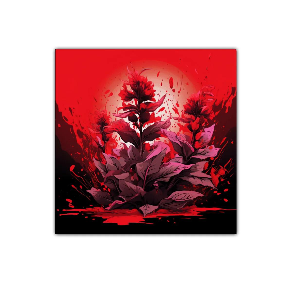 Florecer en Rojo Intenso con Contrastes Oscuros y Púrpuras — imagen principal