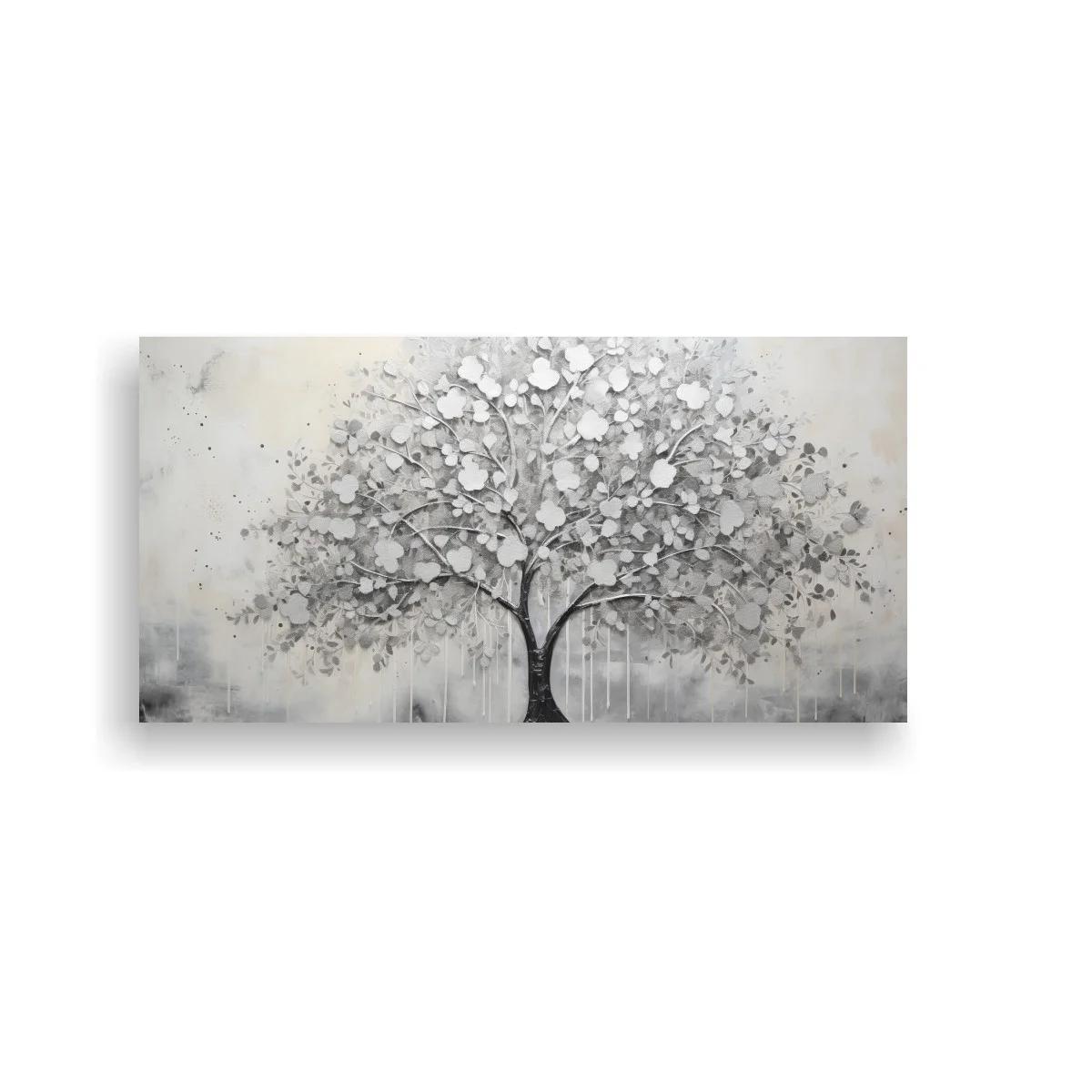 Cuadro Árbol de la Vida con ramaje delicado y goteos suaves