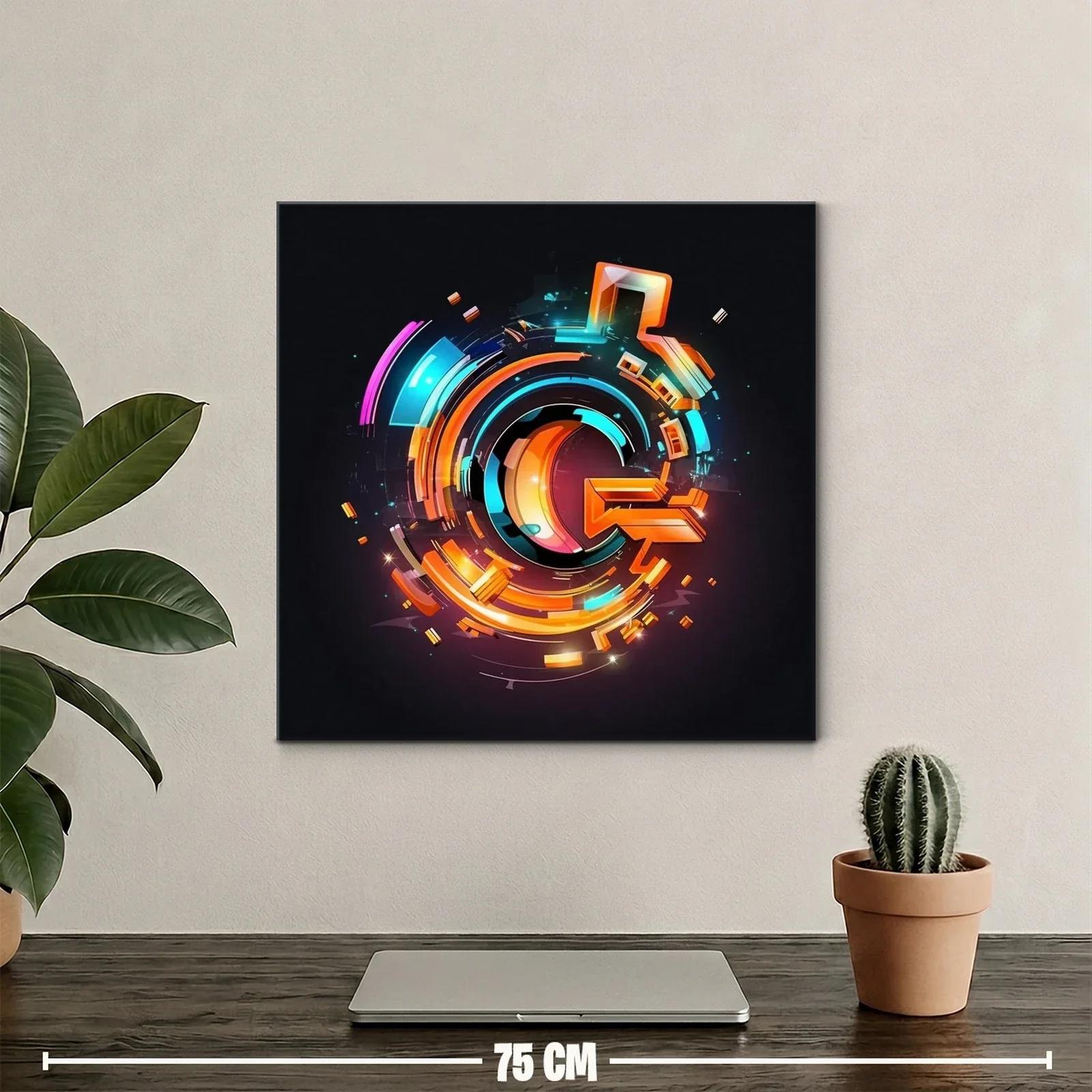 Composición abstracta dinámica en tonos cálidos y fríos vivos — miniatura 2