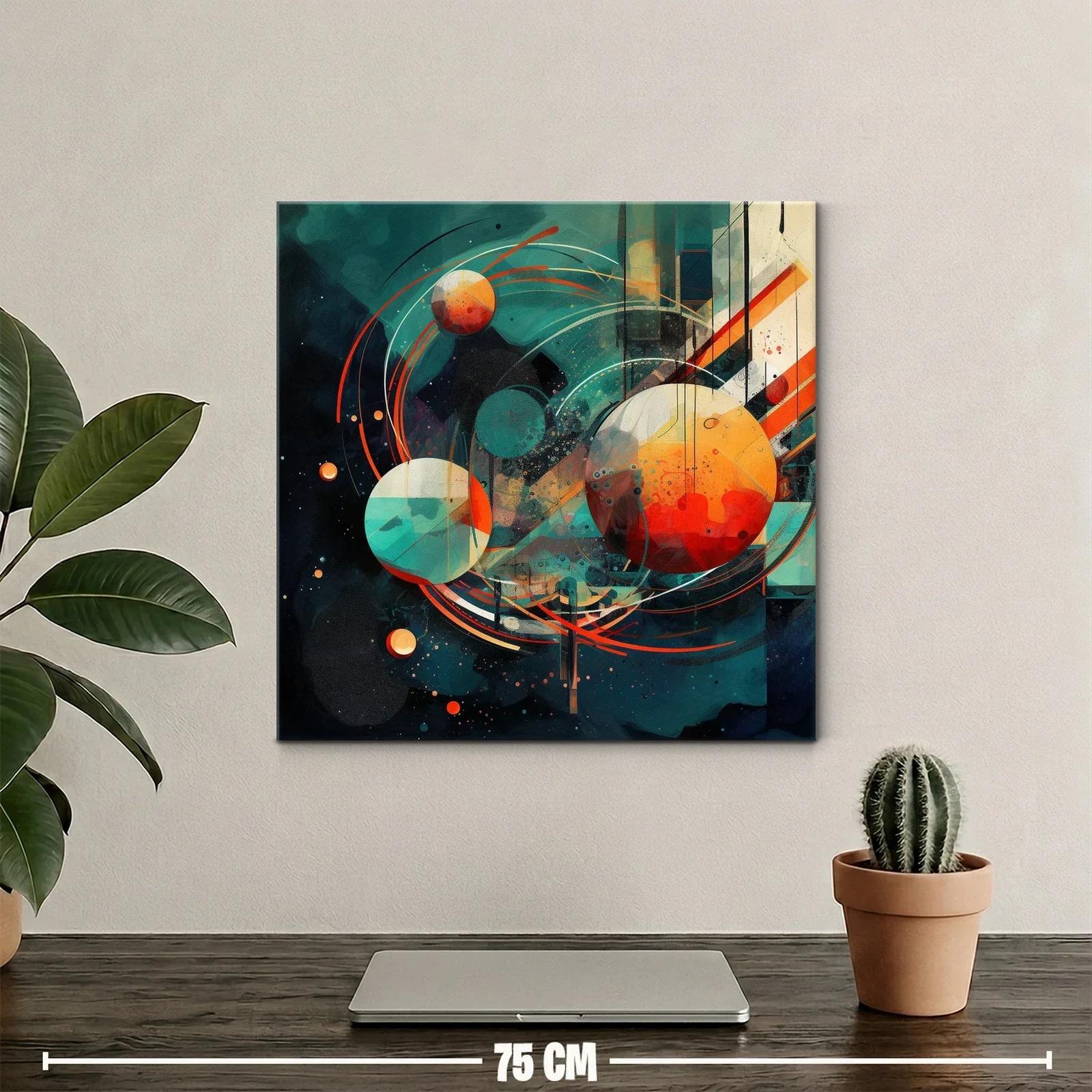 Composición abstracta con formas circulares y trazos dinámicos — miniatura 2