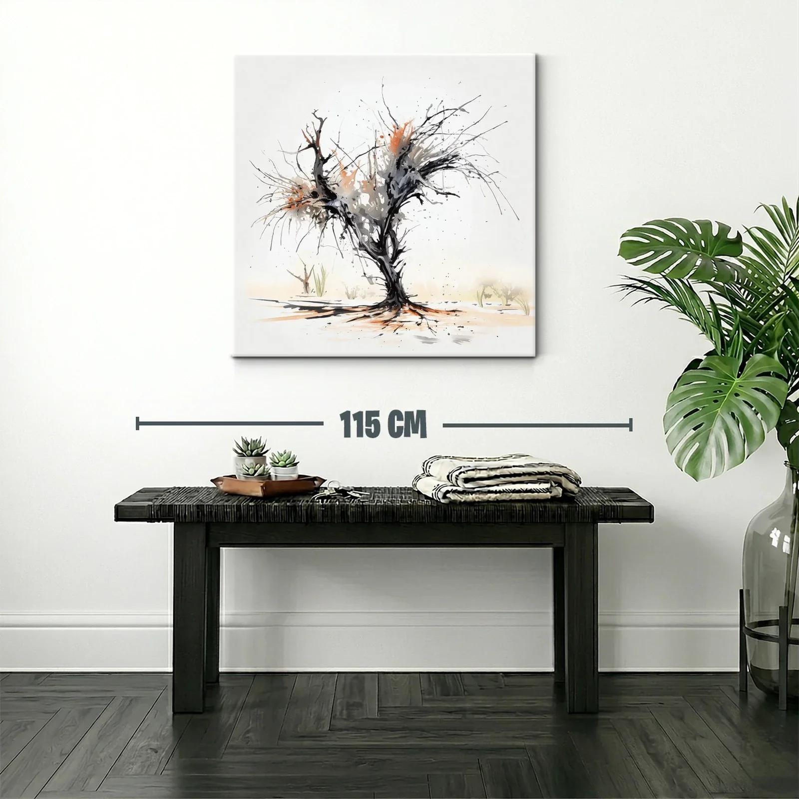 Árbol abstracto en tonos tierra y negro impactante — miniatura 2