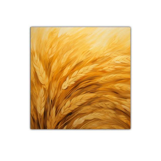 Cuadro decorativo de espigas doradas en movimiento