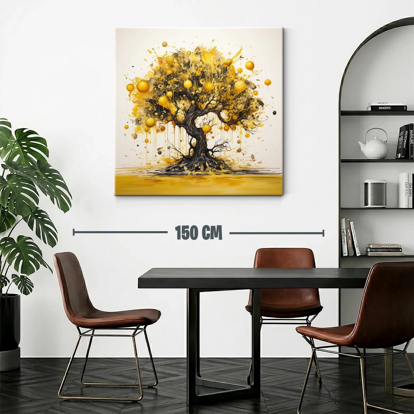 Árbol dorado con ramas en movimiento lleno de energía vibrante — miniatura 2