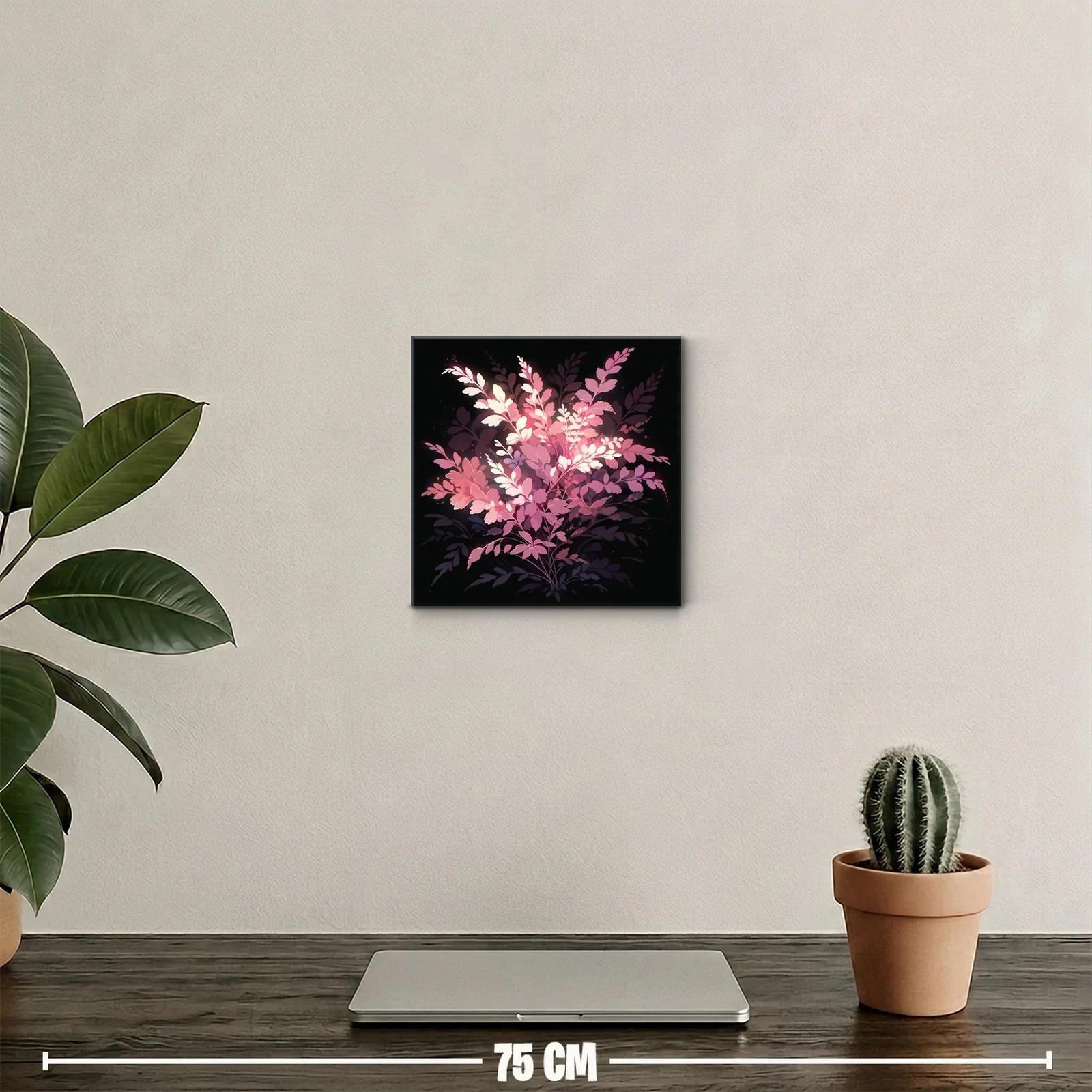 Decorativo ramo floral en tonos rosa y lila sobre fondo negro — miniatura 2