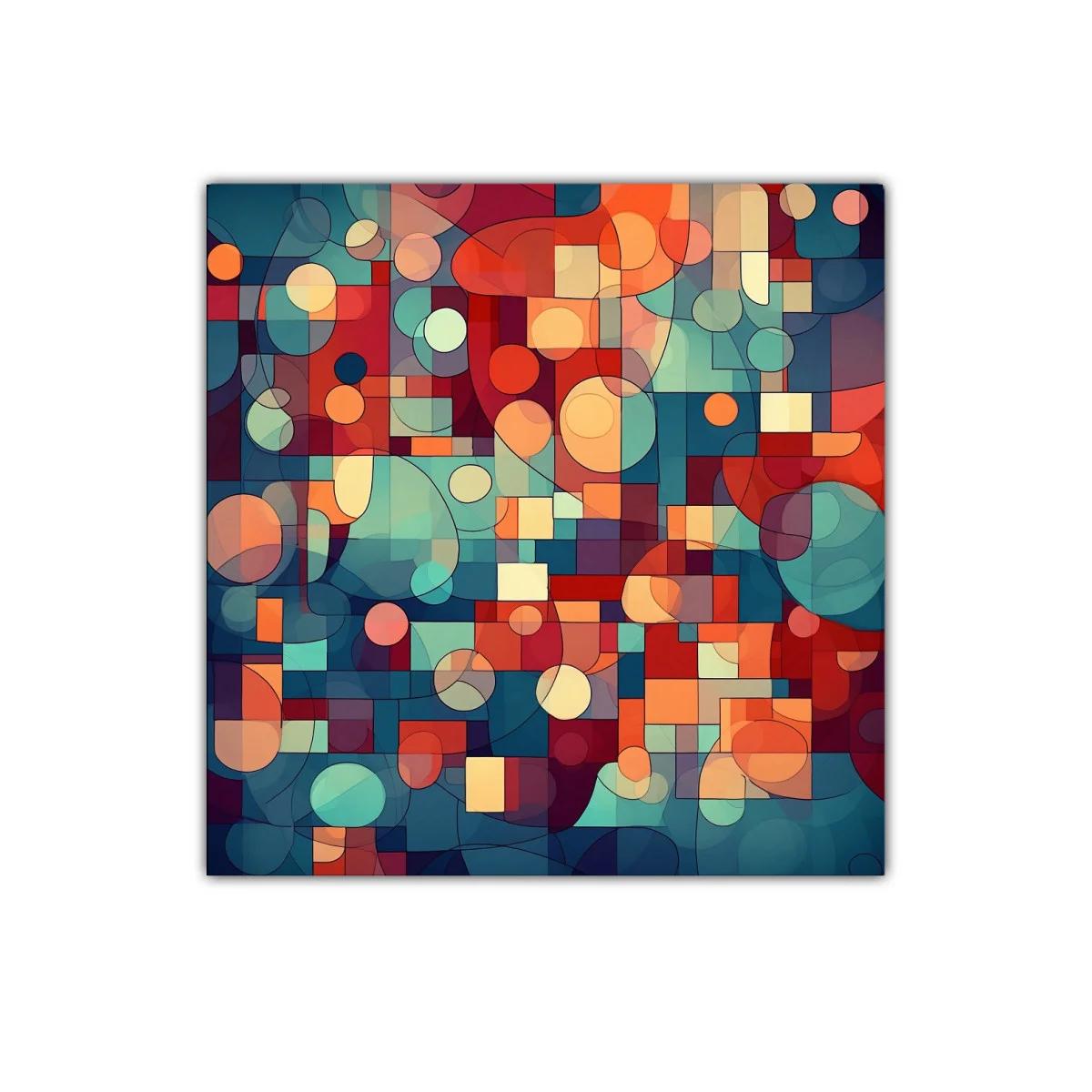Composición abstracta de formas y colores vibrantes