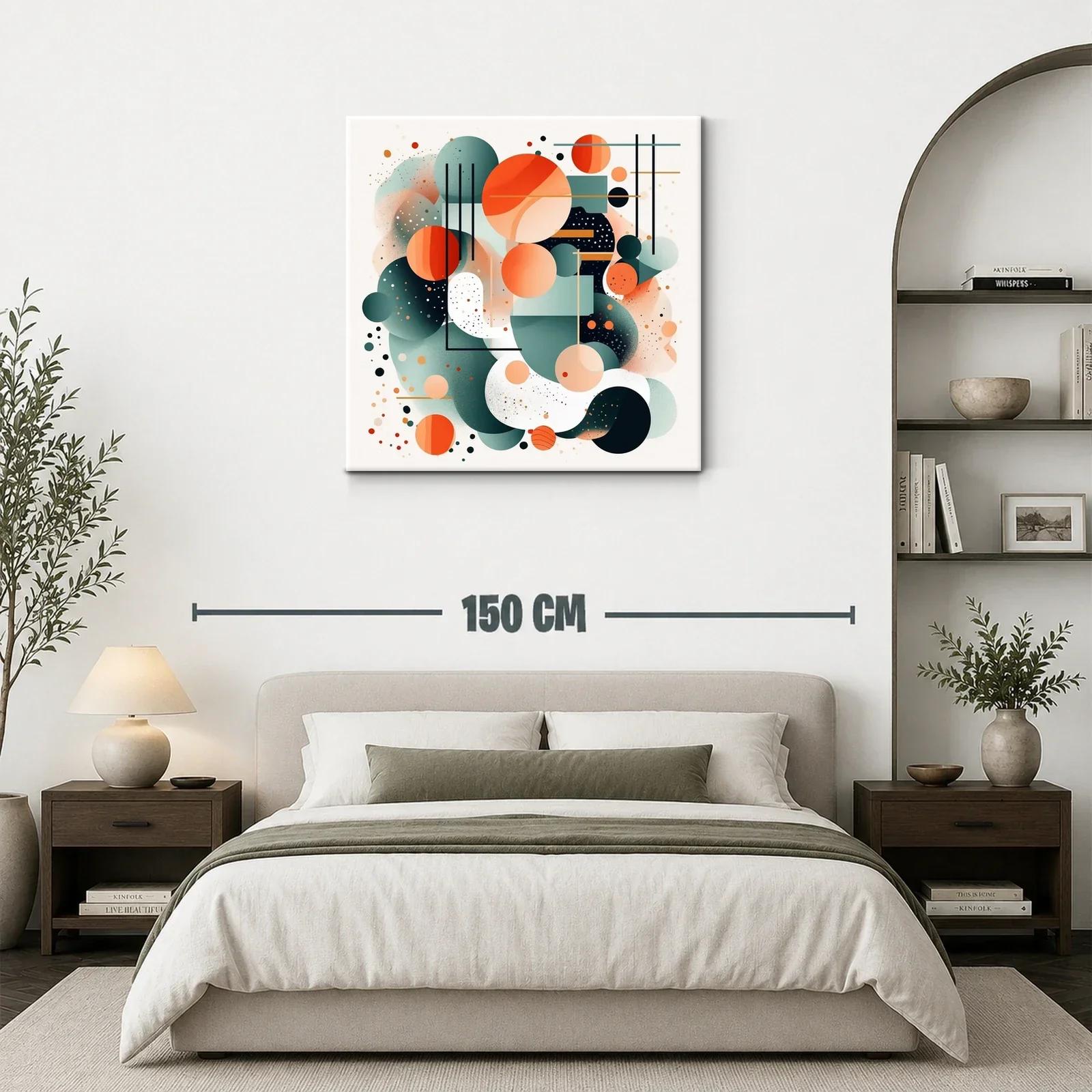 Composición abstracta con círculos y líneas en tonos cálidos — miniatura 3