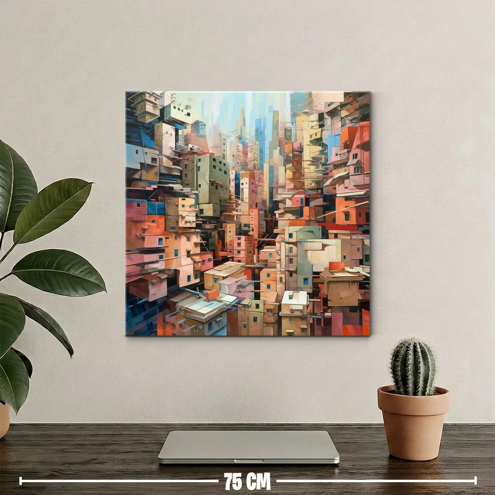 Composición urbana abstracta con vibrantes tonos cálidos — miniatura 2