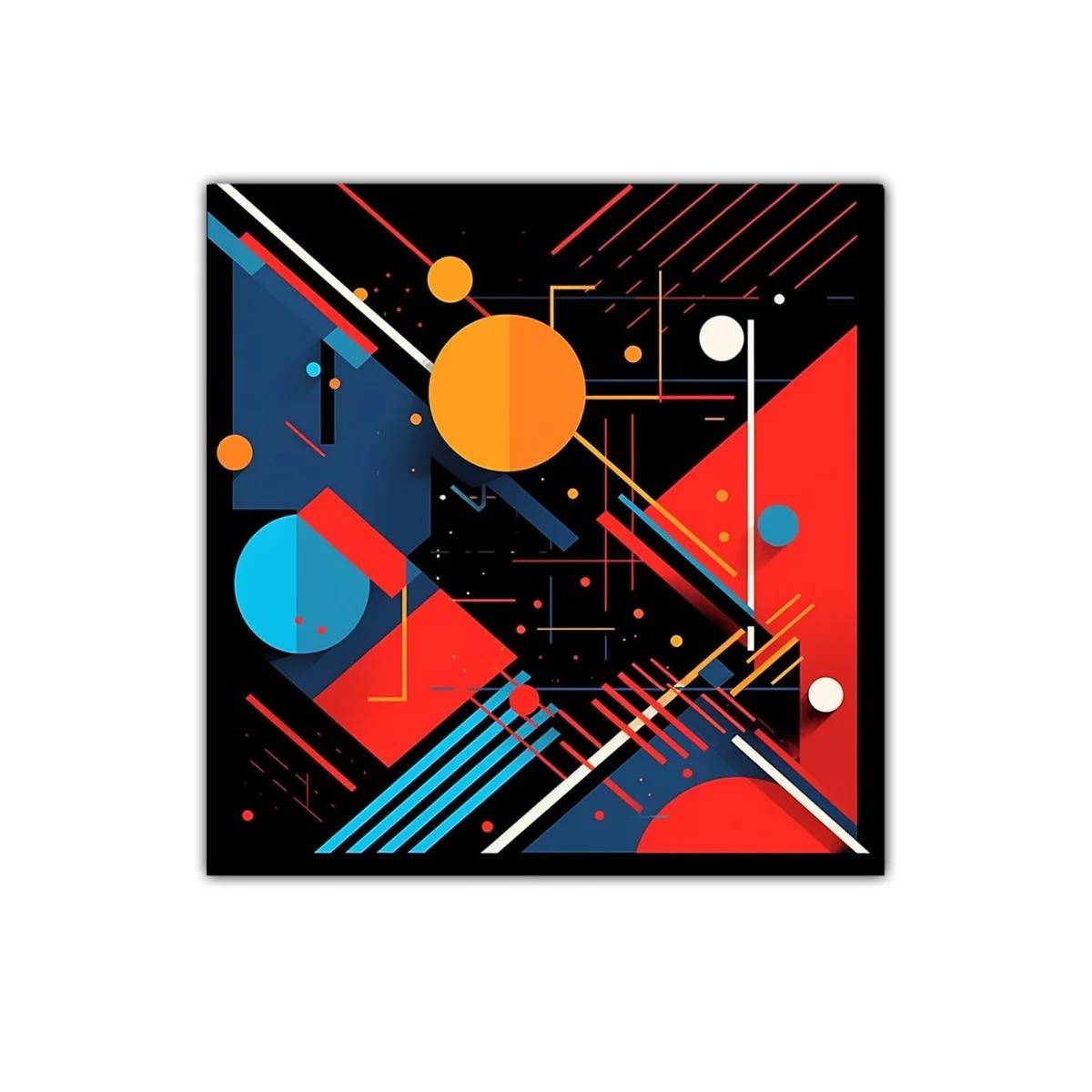 Composición geométrica vibrante con formas y líneas coloridas — imagen principal