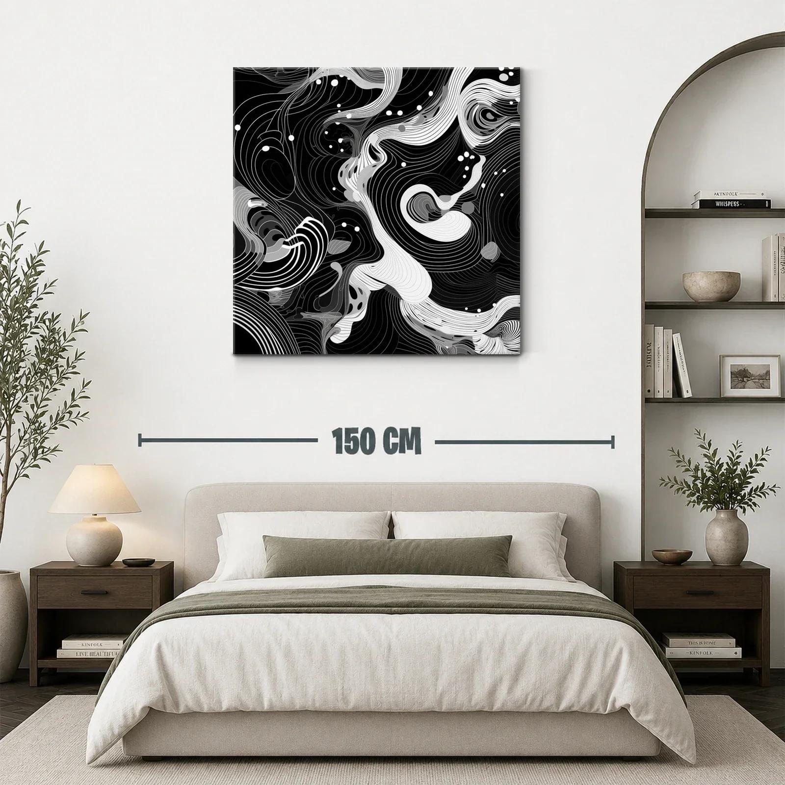 Composición abstracta en blanco y negro dinámica y sofisticada — miniatura 3