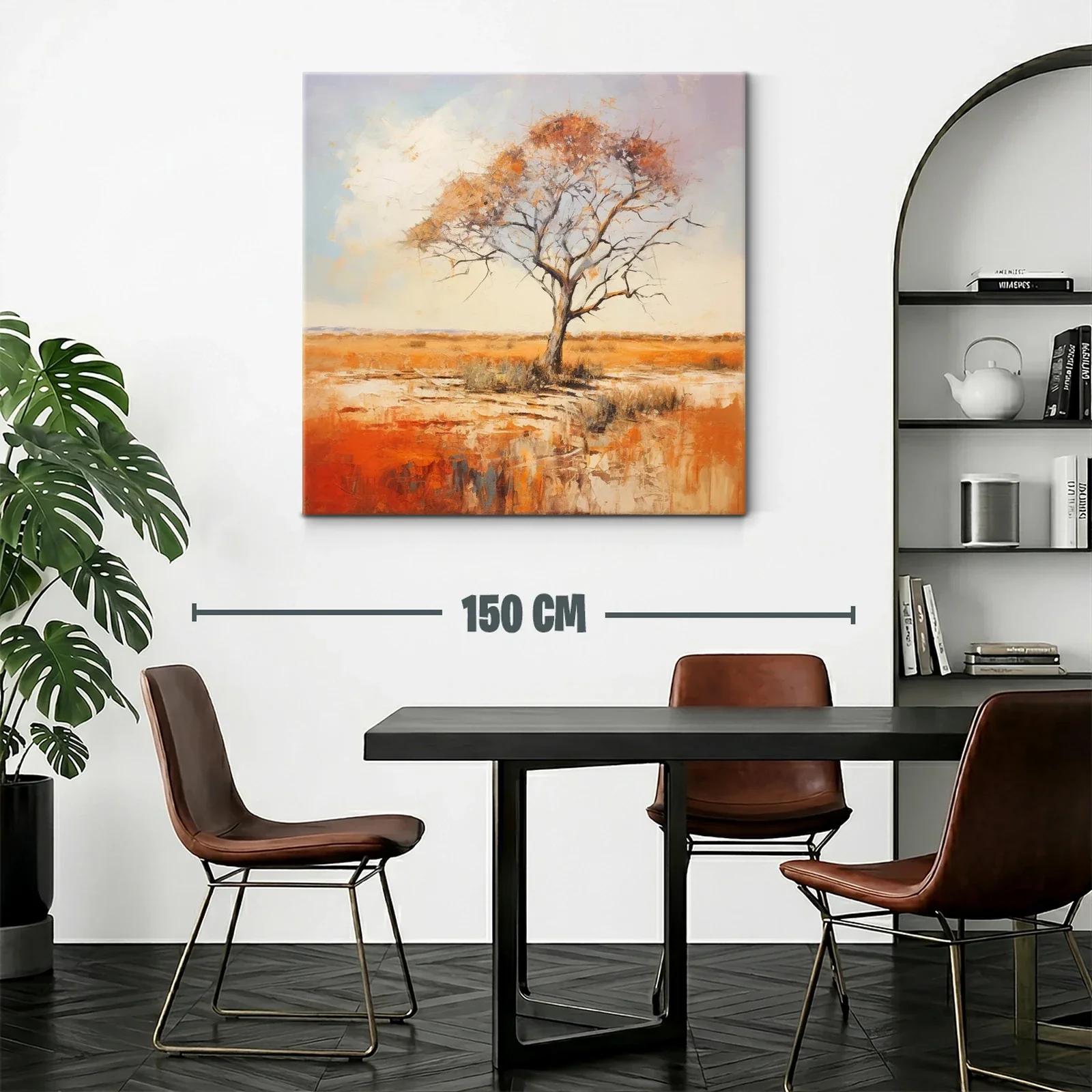 Árbol solitario en paisaje otoñal cálido — miniatura 2