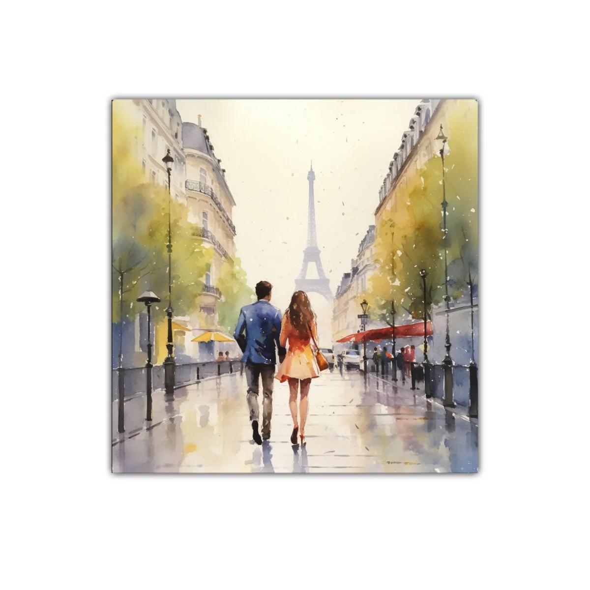 Romántico paseo en París con vista a la Torre Eiffel — imagen principal