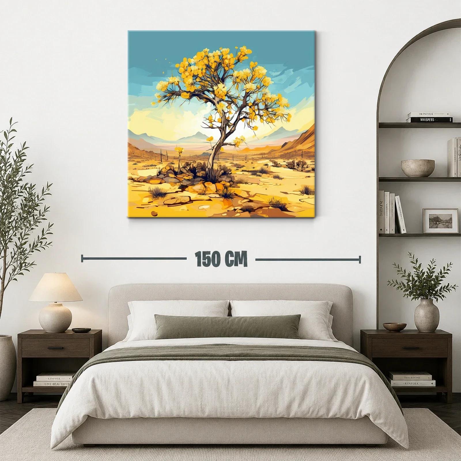 Árbol amarillo en paisaje desértico vibrante — miniatura 3