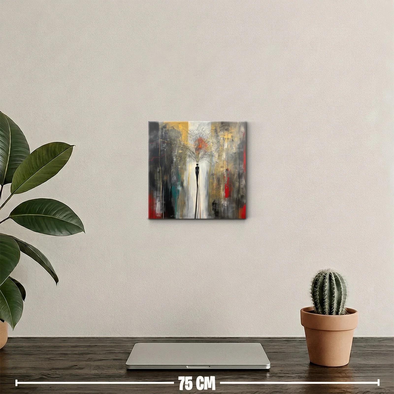 Figura alargada con explosión de color en fondo abstracto — miniatura 2