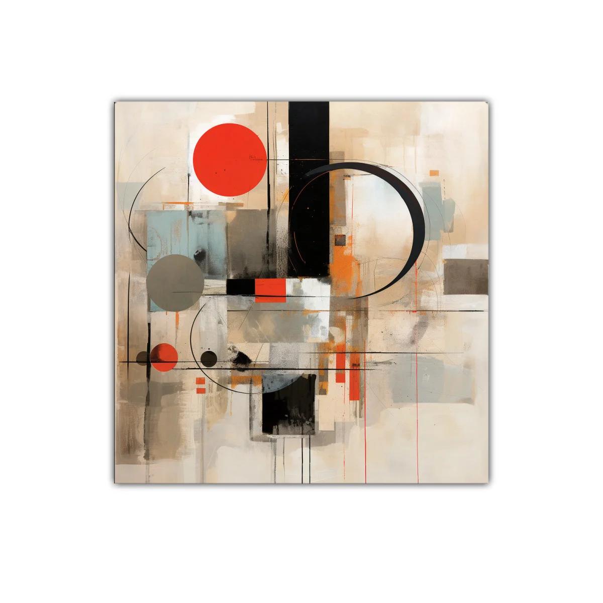 Composición abstracta con formas geométricas y contraste de colores