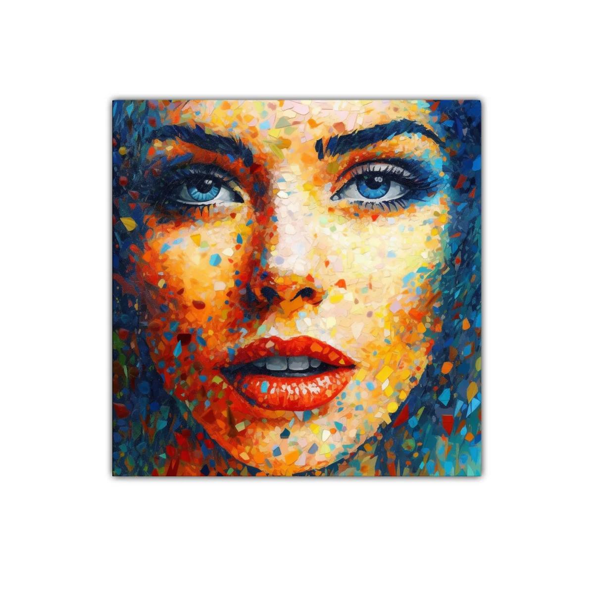 Retrato vibrante de rostro femenino con mirada intensa — imagen principal