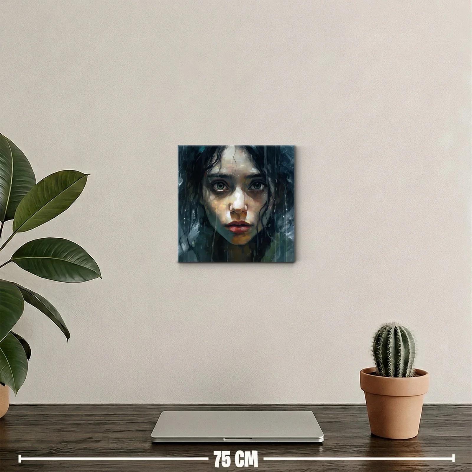 Retrato intenso de mujer en tonos fríos y melancólicos — miniatura 2