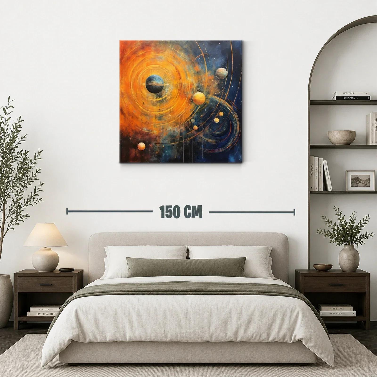 Explosión cósmica de planetas en vibrantes tonos cálidos — miniatura 3