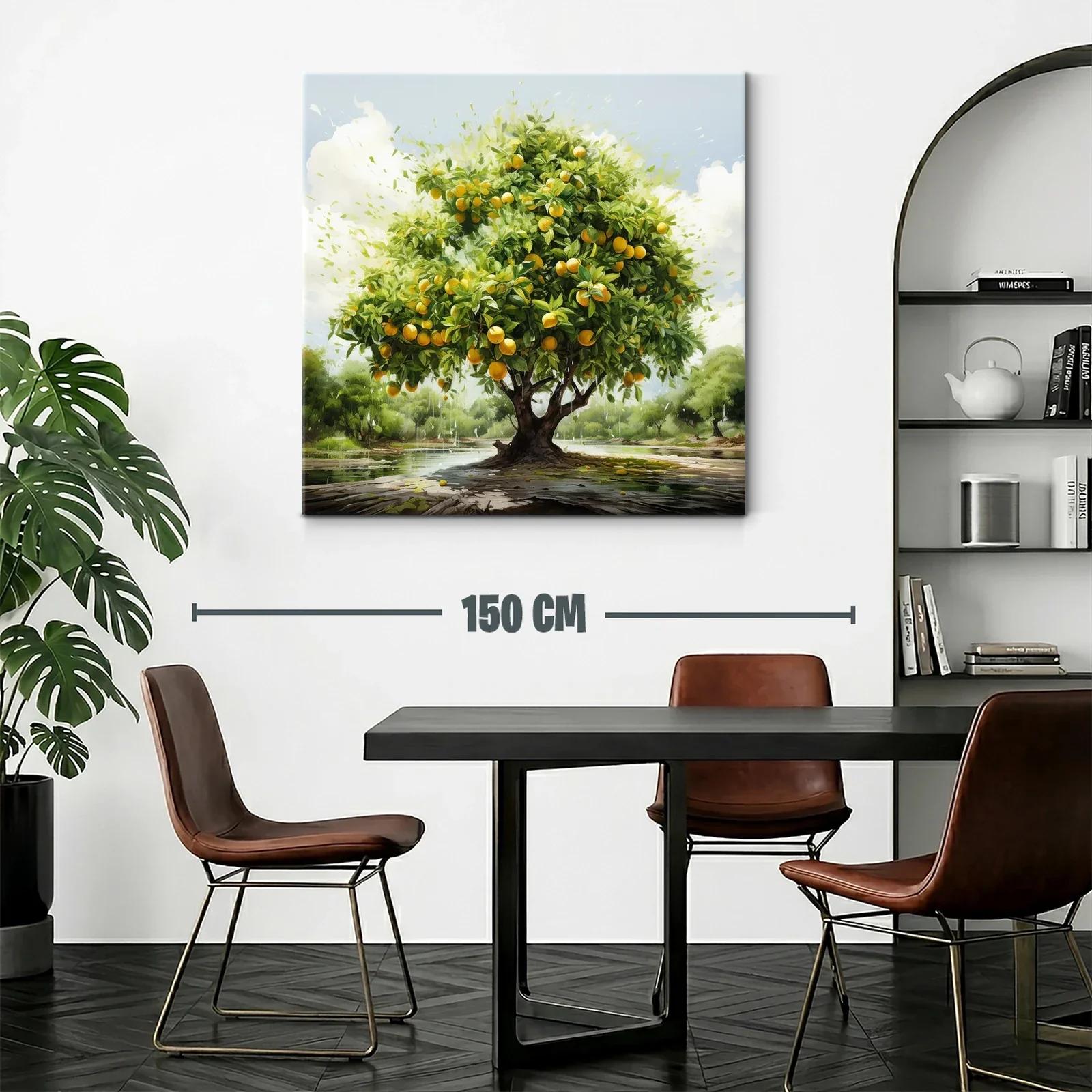 Árbol de naranjas vibrante con paisaje natural sereno — miniatura 2