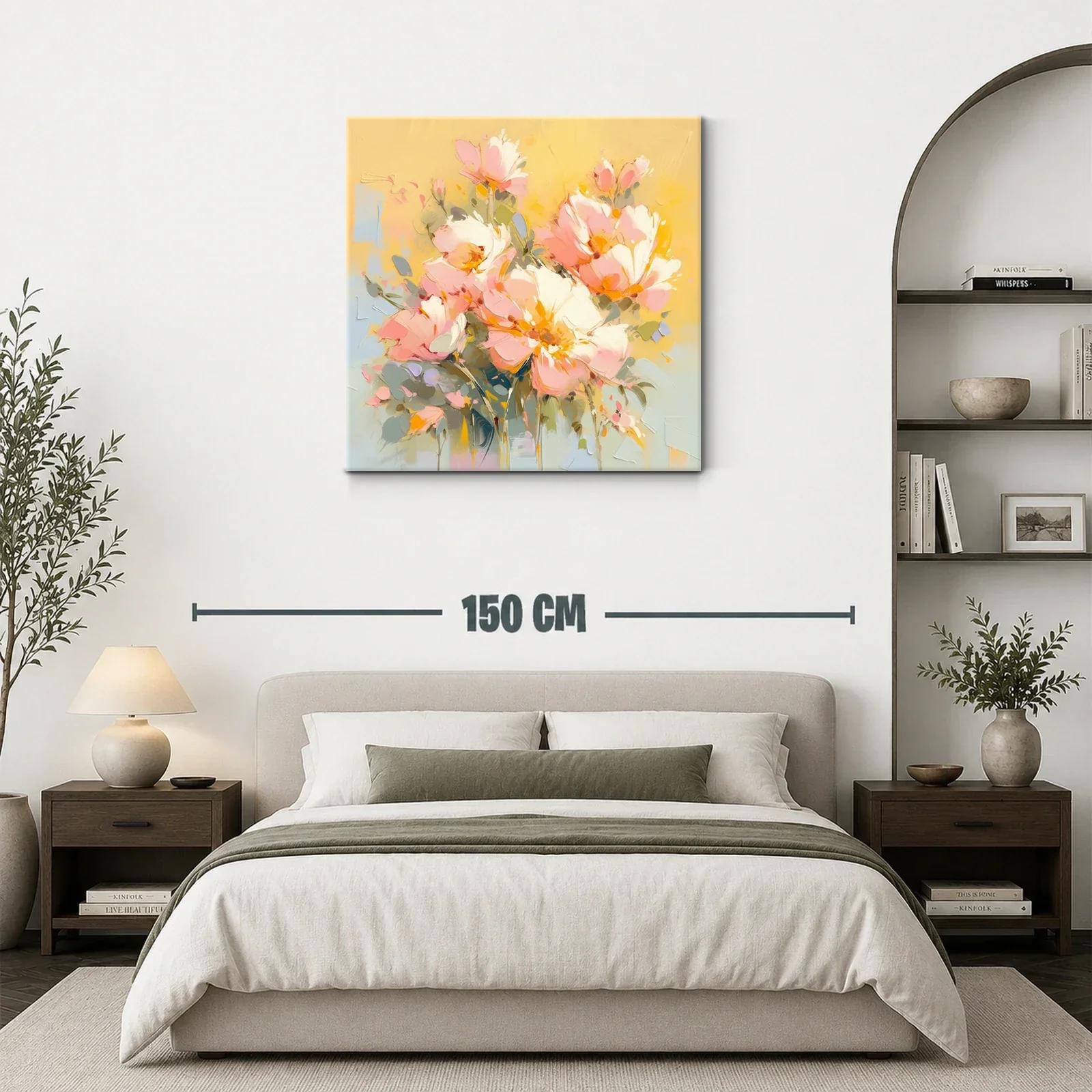 Cuadro con ramo de flores en tonos pastel — miniatura 3