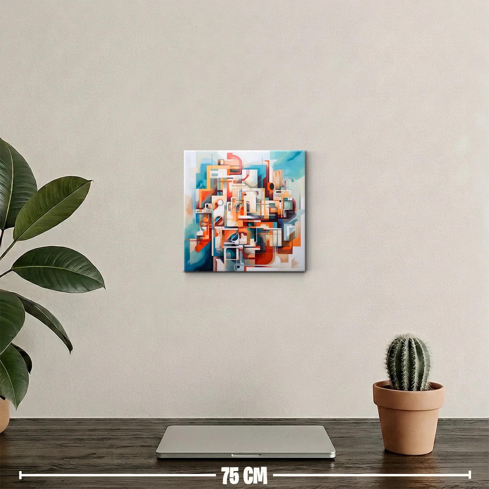 Composición abstracta con formas geométricas y tonos cálidos — miniatura 2