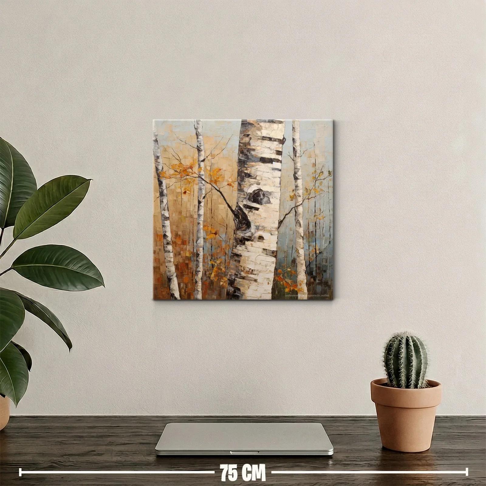 Bosque de abedules con hojas otoñales doradas — miniatura 2