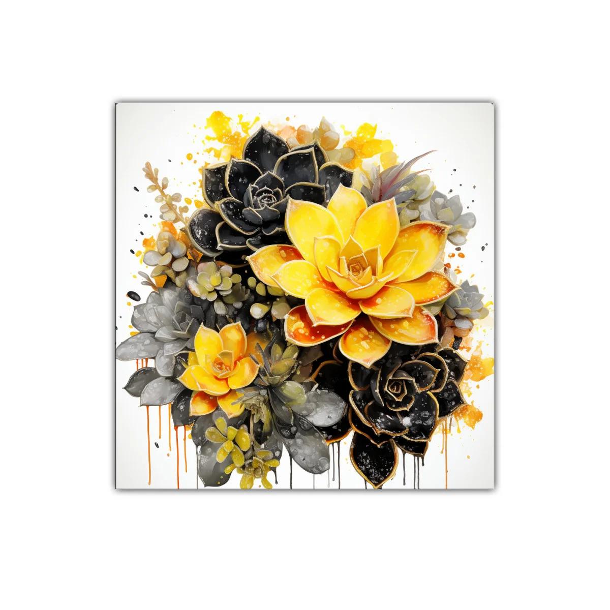 Elegancia natural en suculentas amarillas y negras vibrantes — imagen principal