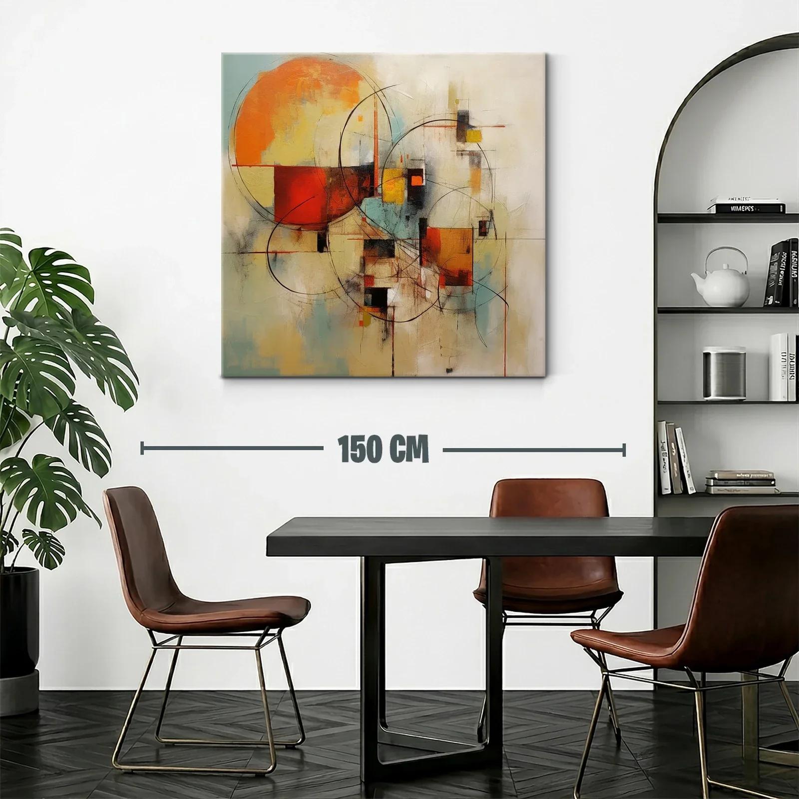 Composición abstracta en tonos cálidos y líneas dinámicas — miniatura 2