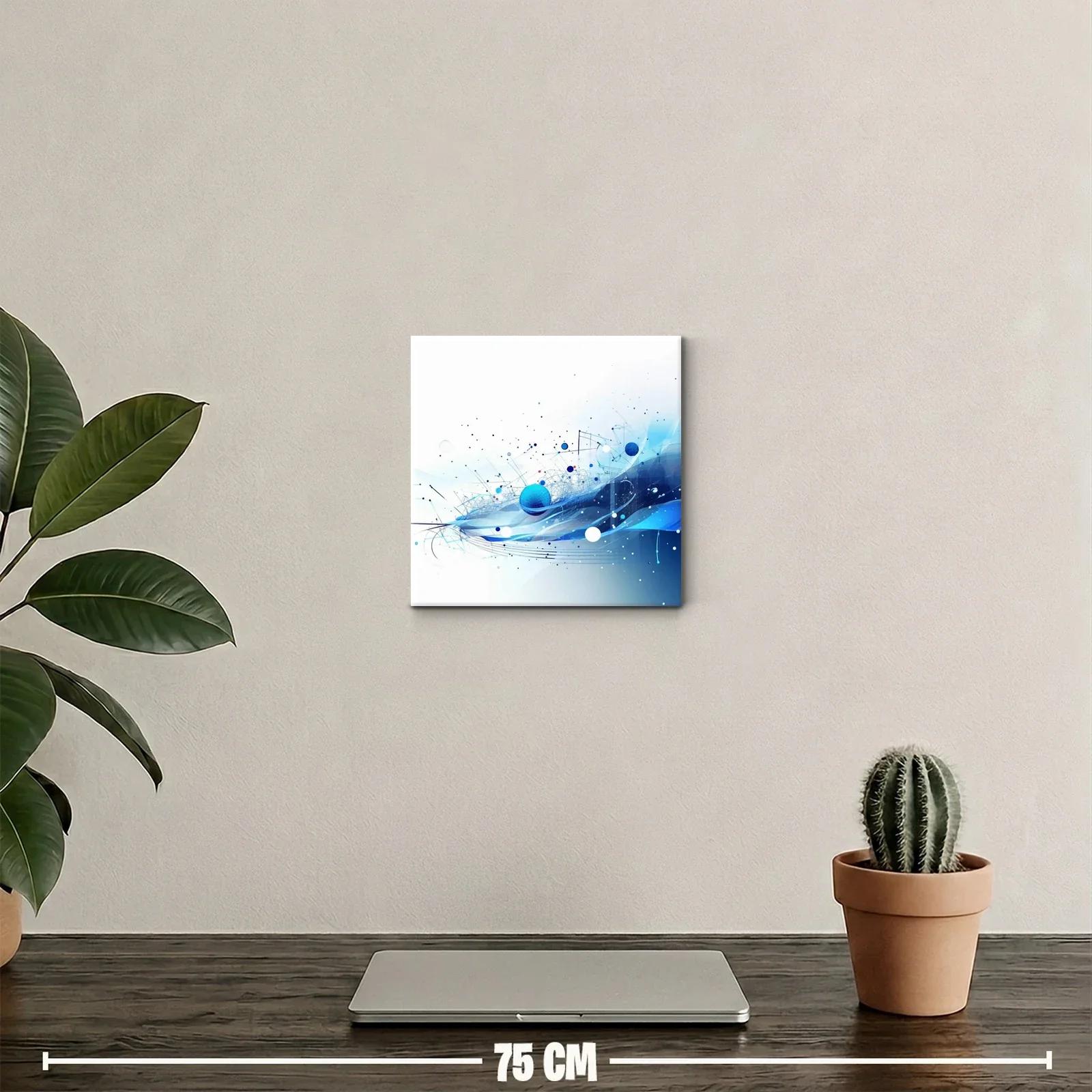 Composición abstracta en tonos azul y blanco dinámicos — miniatura 2