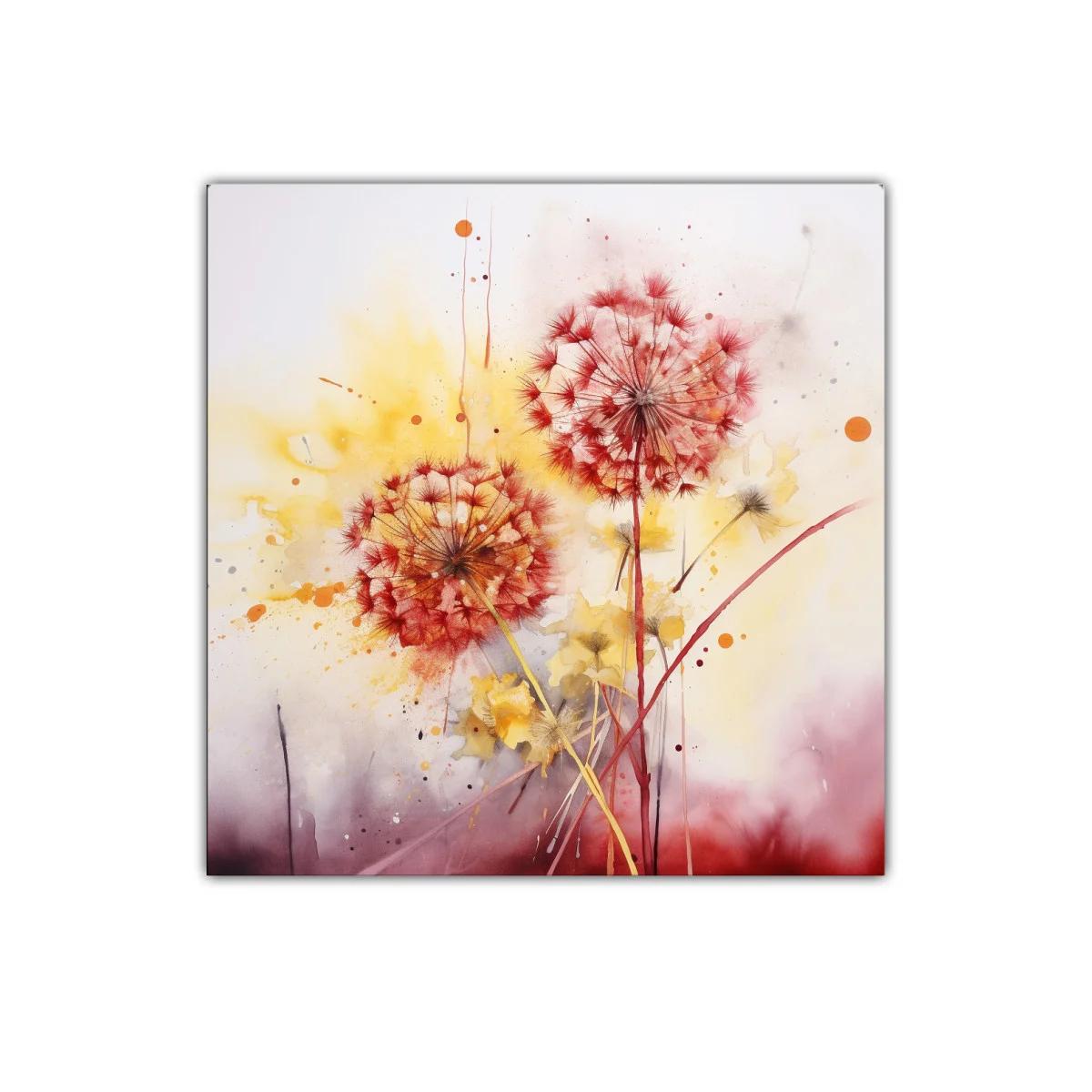 Cuadro decorativo floral con tonos cálidos y vibrantes