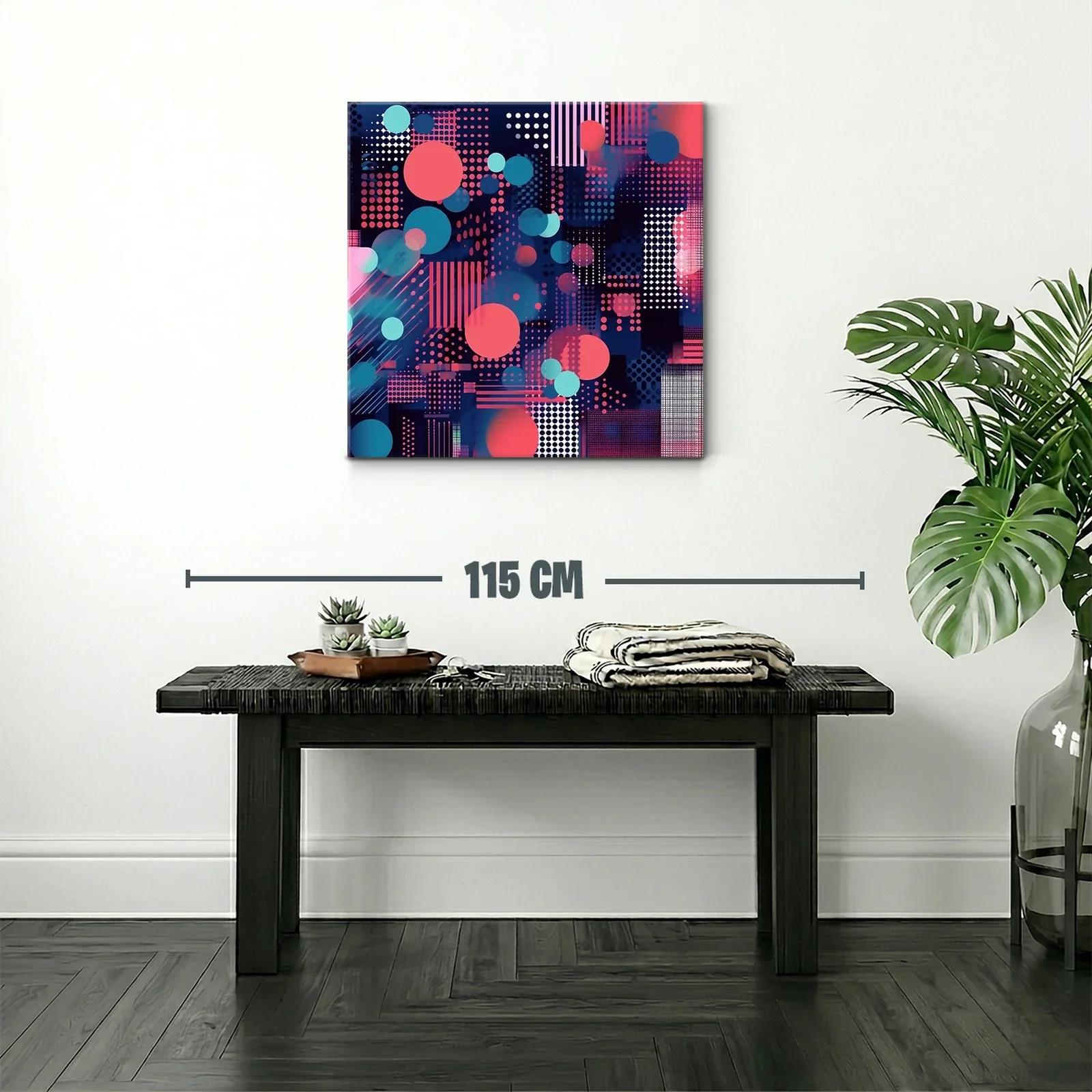 Composición abstracta con círculos y puntos en tonos vibrantes — miniatura 2