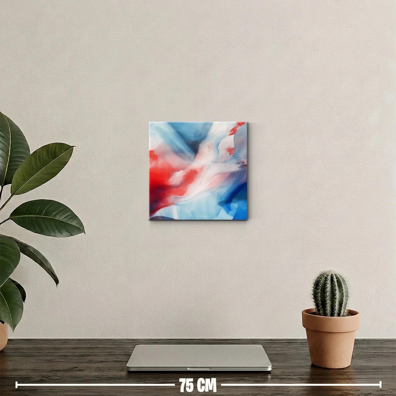 Composición abstracta en tonos rojo y azul vibrantes — miniatura 2