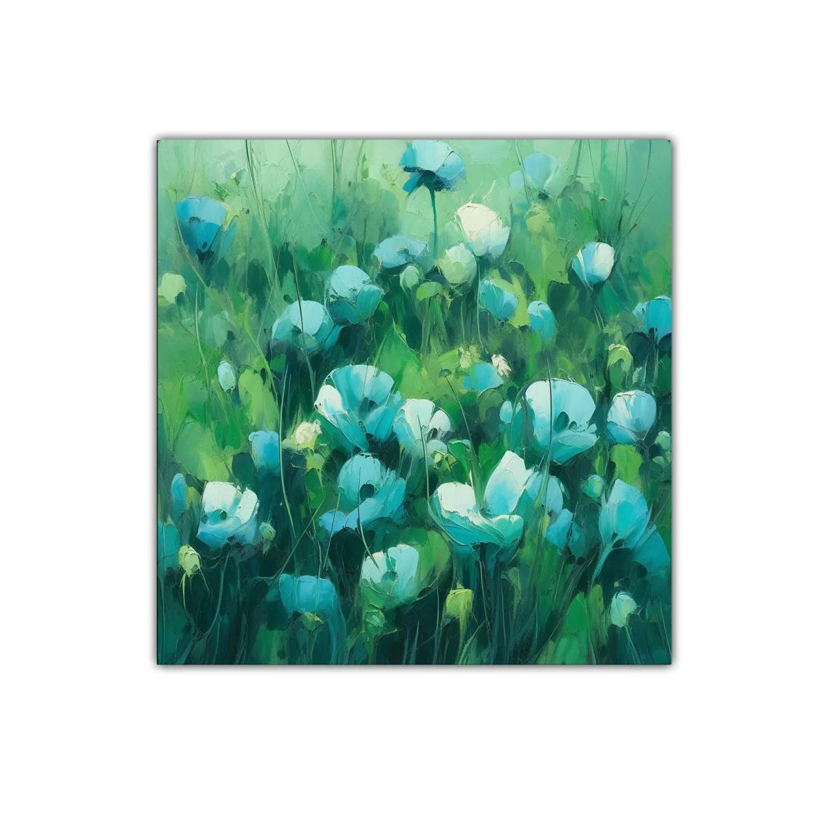 Ramo de flores en tonos verdes y azules vibrantes — imagen principal