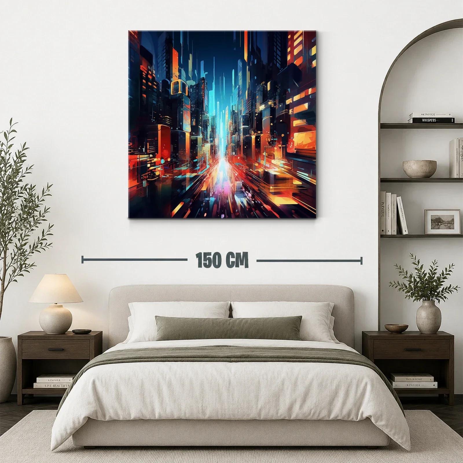 Ciudad futurista con luces vibrantes en movimiento rápido — miniatura 3