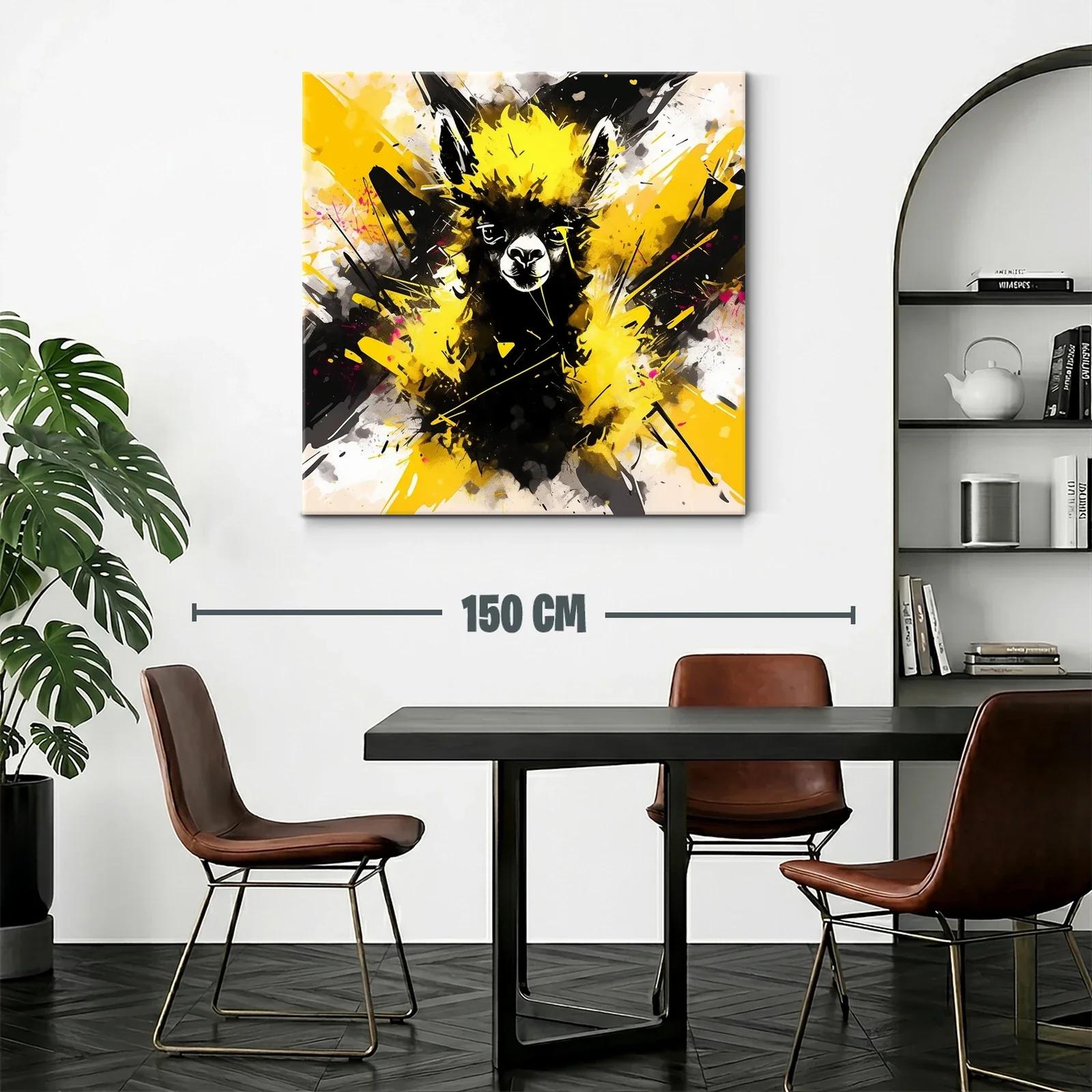 Llama Vibrante con Explosión de Amarillo y Negro — miniatura 2