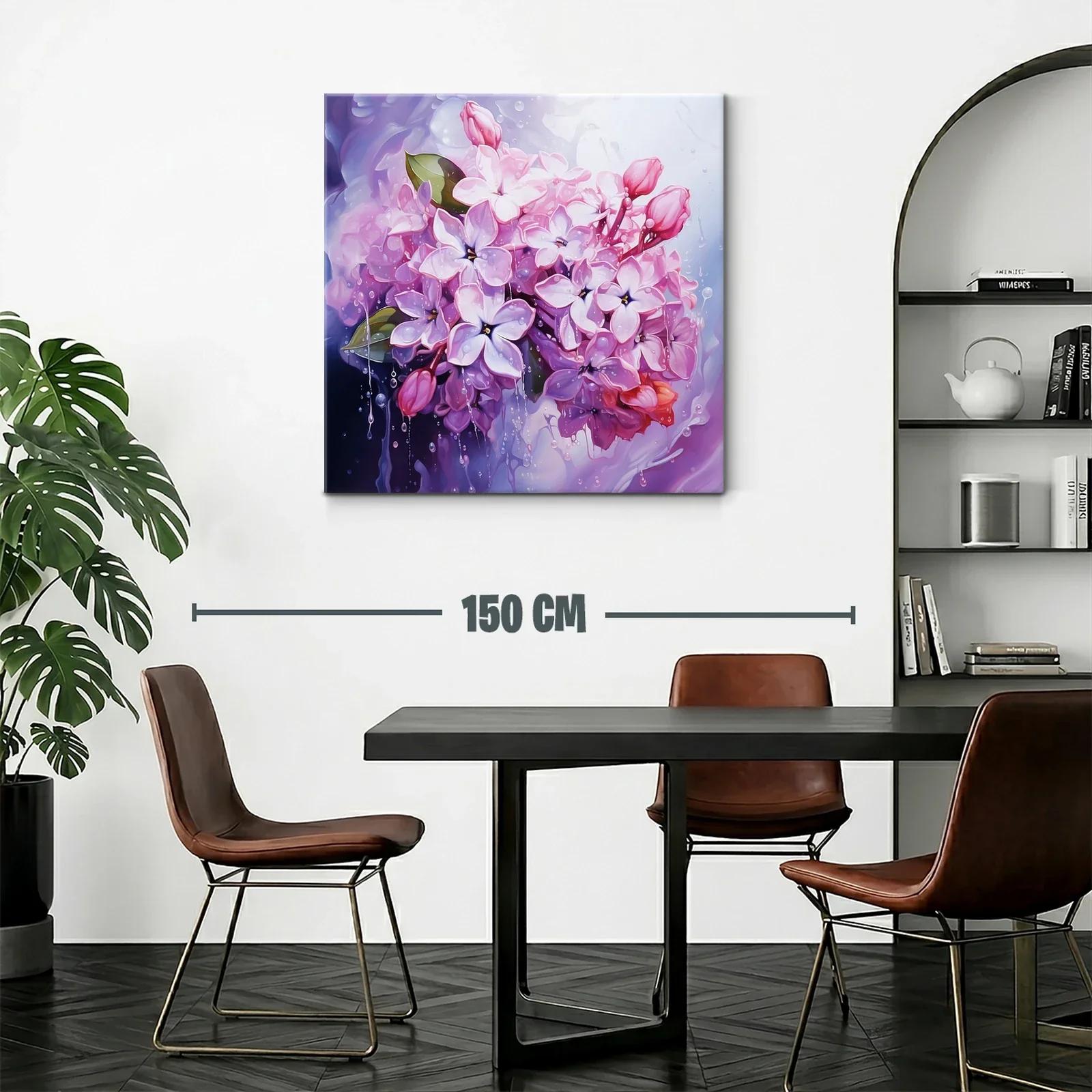 Ramo de flores lilas con gotas de agua brillante — miniatura 2
