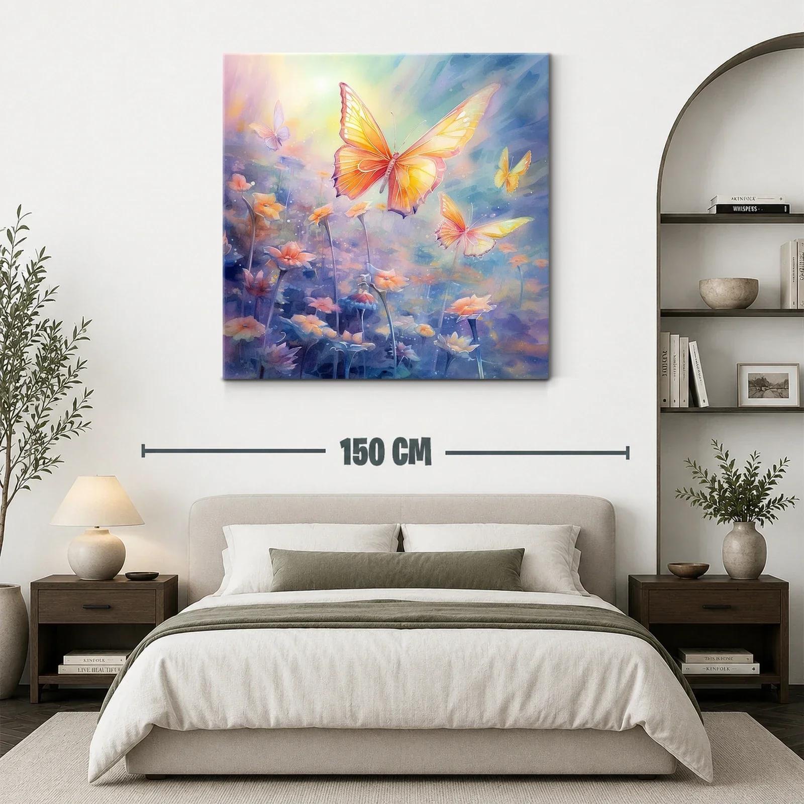 Mariposas luminosas en campo de flores encantado — miniatura 3