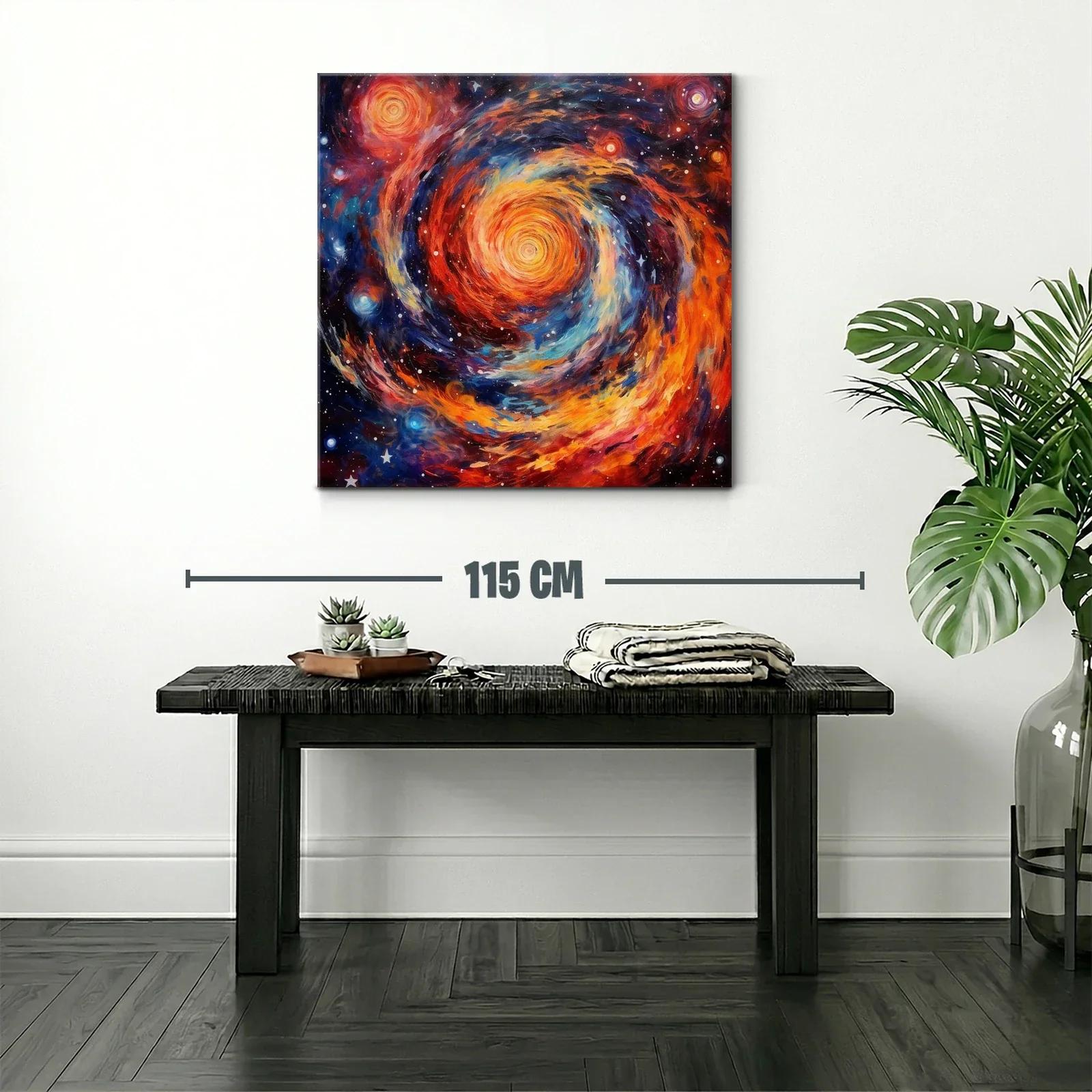 Cuadro abstracto con espiral cósmica brillante y vibrante — miniatura 2