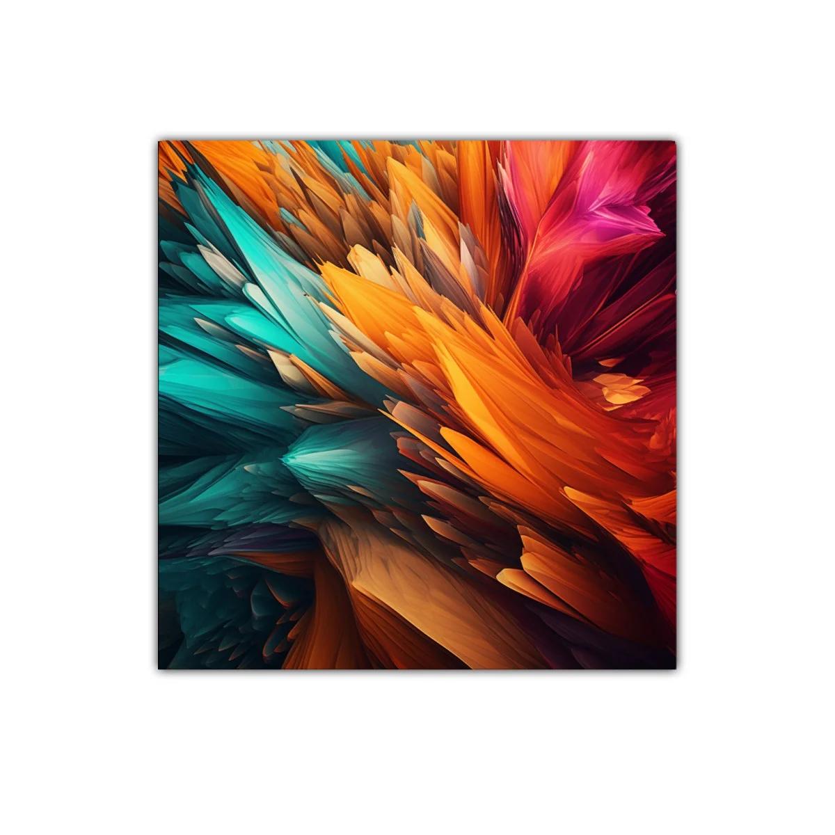 Cuadro decorativo con explosión de colores vibrantes abstractos