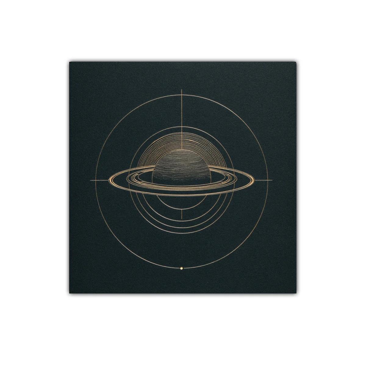 Cuadro decorativo con diseño geométrico planetario elegante