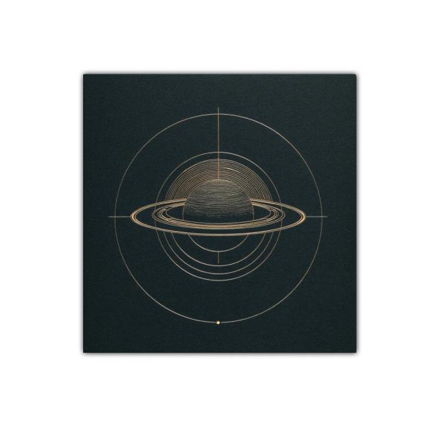 Cuadro decorativo con diseño geométrico planetario elegante