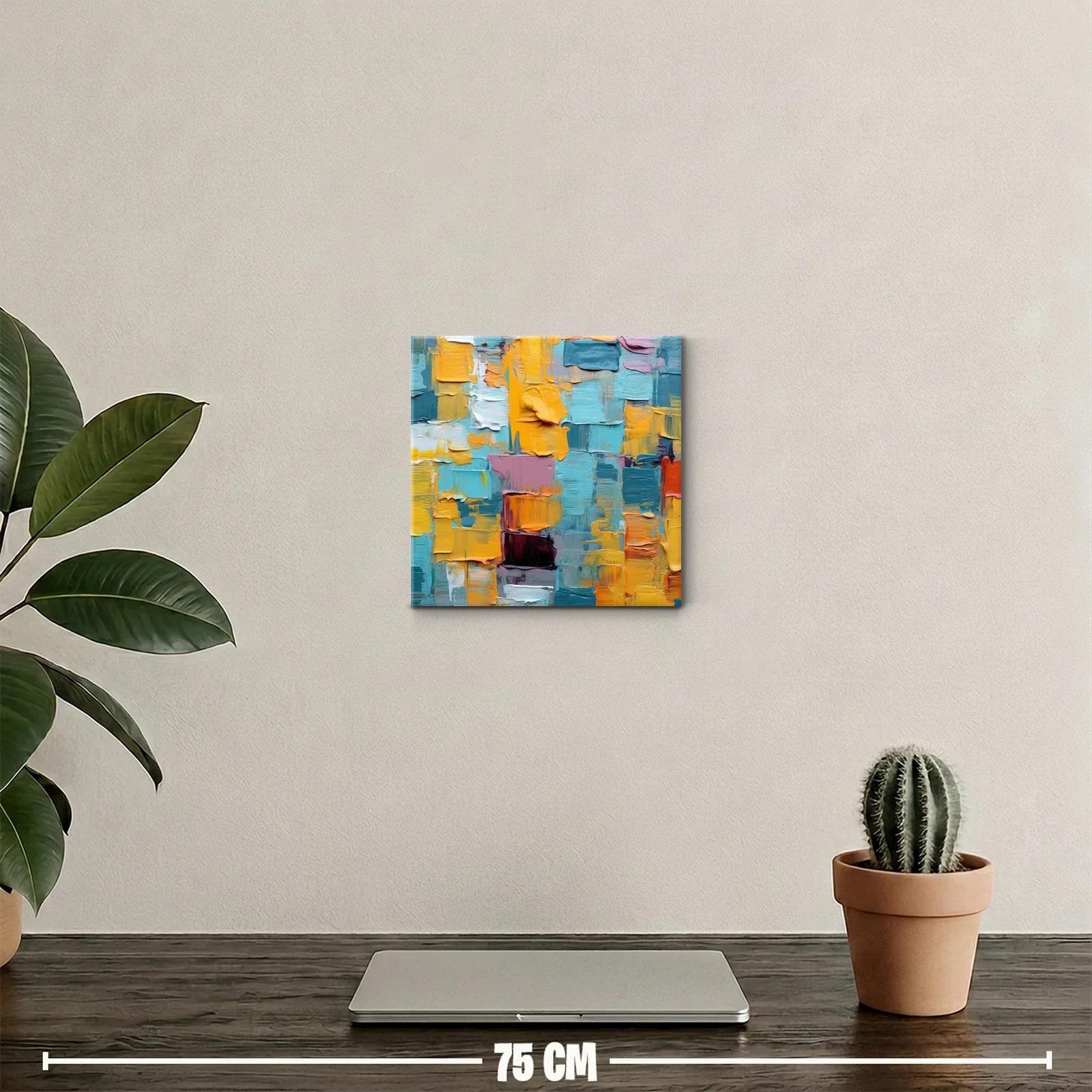 Cuadro abstracto con vibrantes bloques de color y textura — miniatura 2